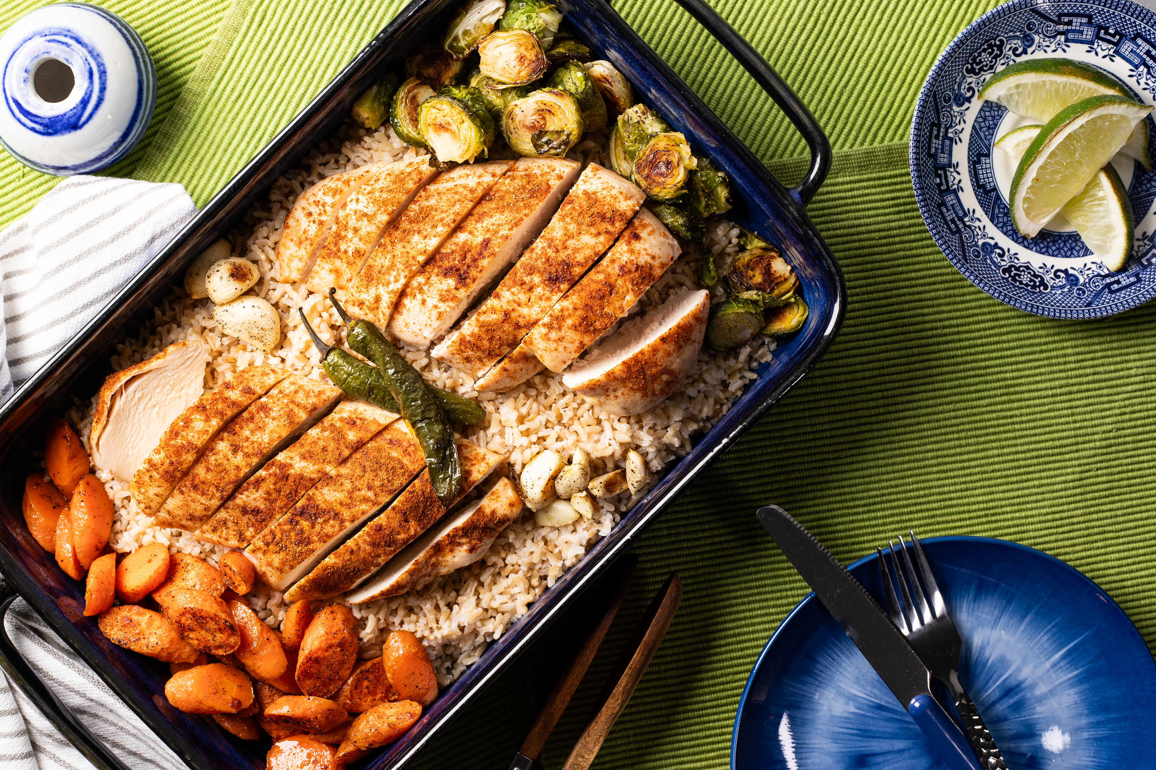 Roasted Chicken & Vegetables w/ Rice