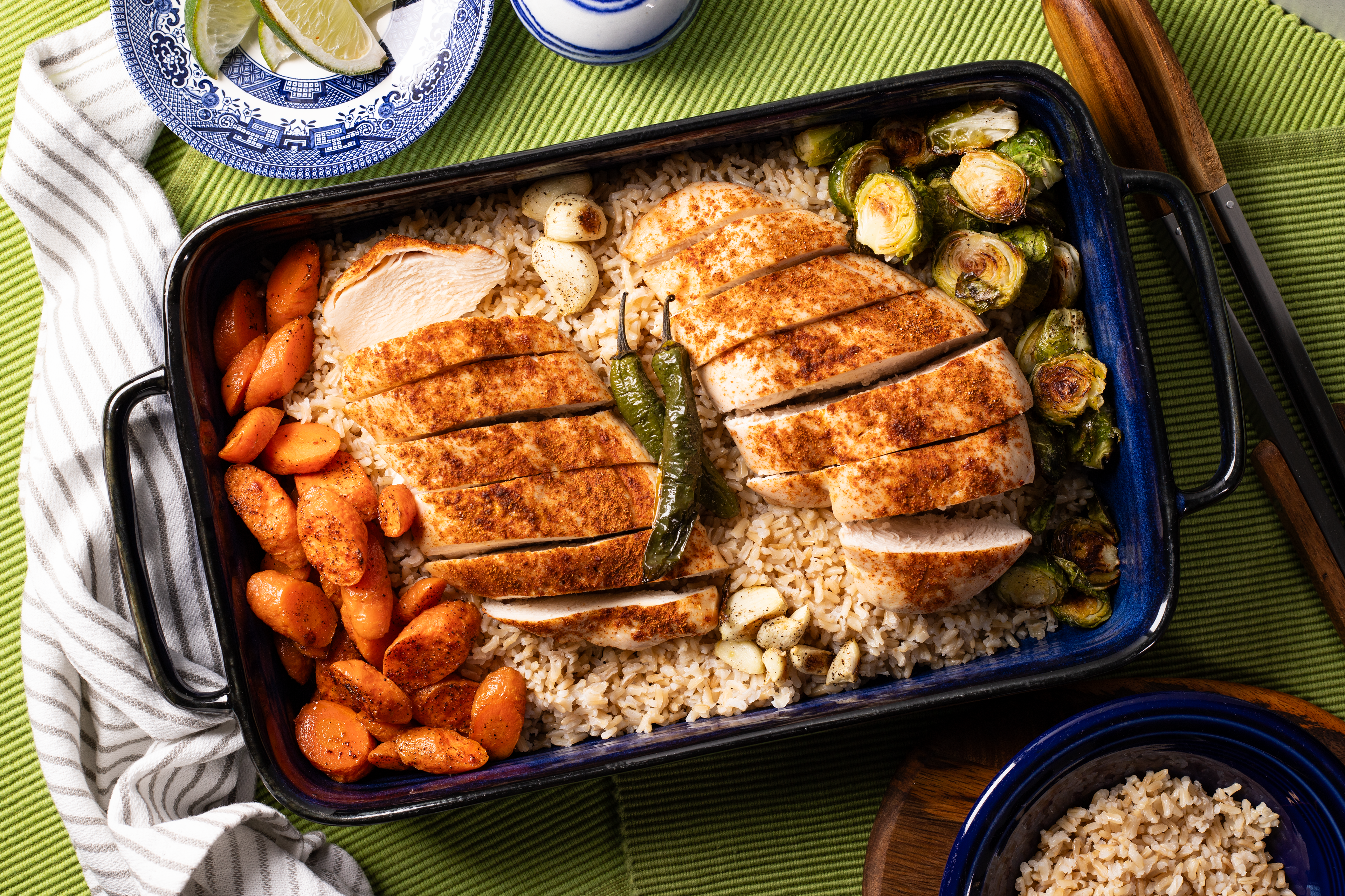 Roasted Chicken & Vegetables w/ Rice