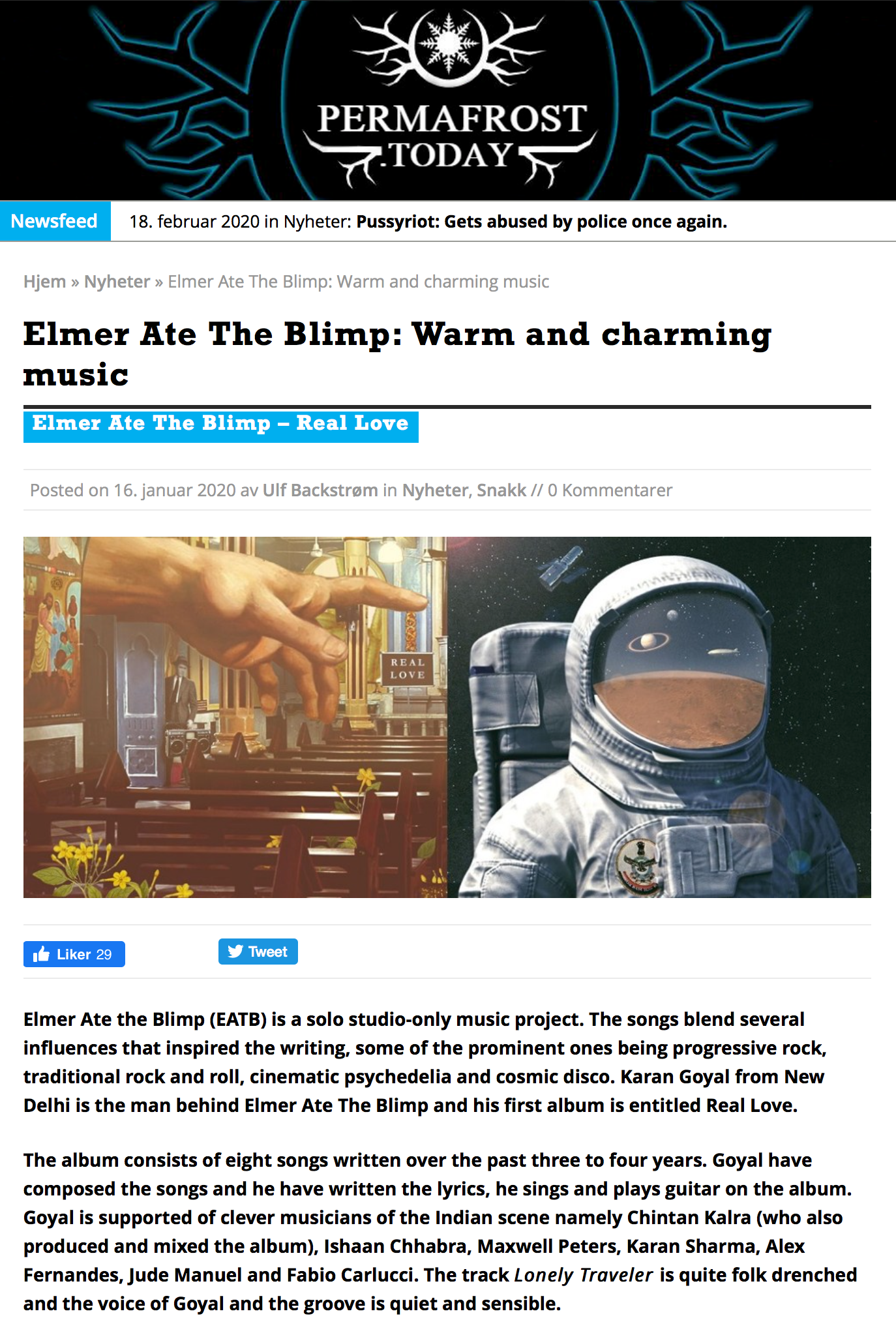 permafrost.today 2020/01/16 -elmer ate the blimp - warm and charming music