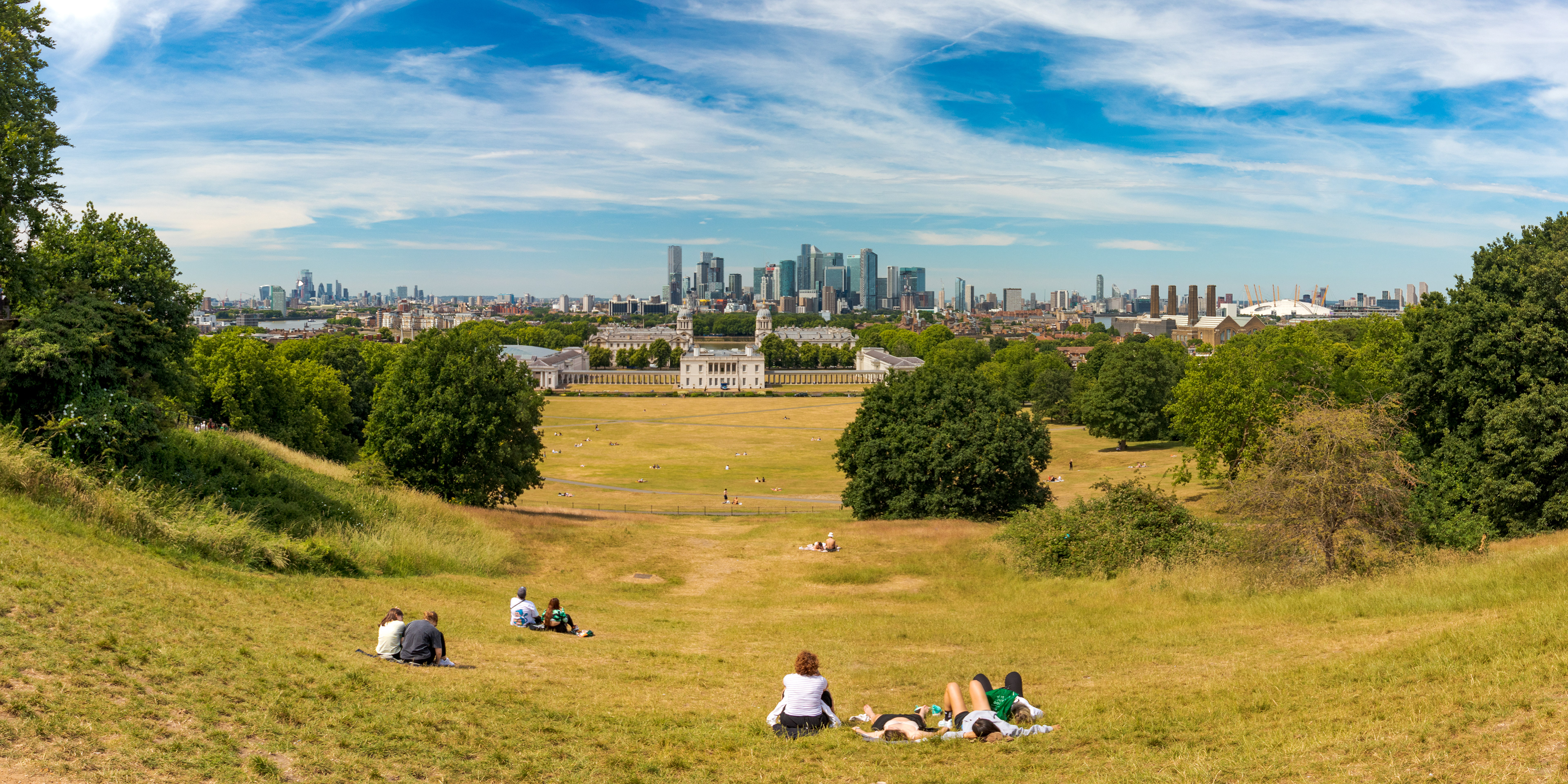 The London skyline from the top of Greenwich Park June 21. Greenwich Park is home to the Royal Observatory, where Greenwich Mean Time and the Prime Meridian were established.