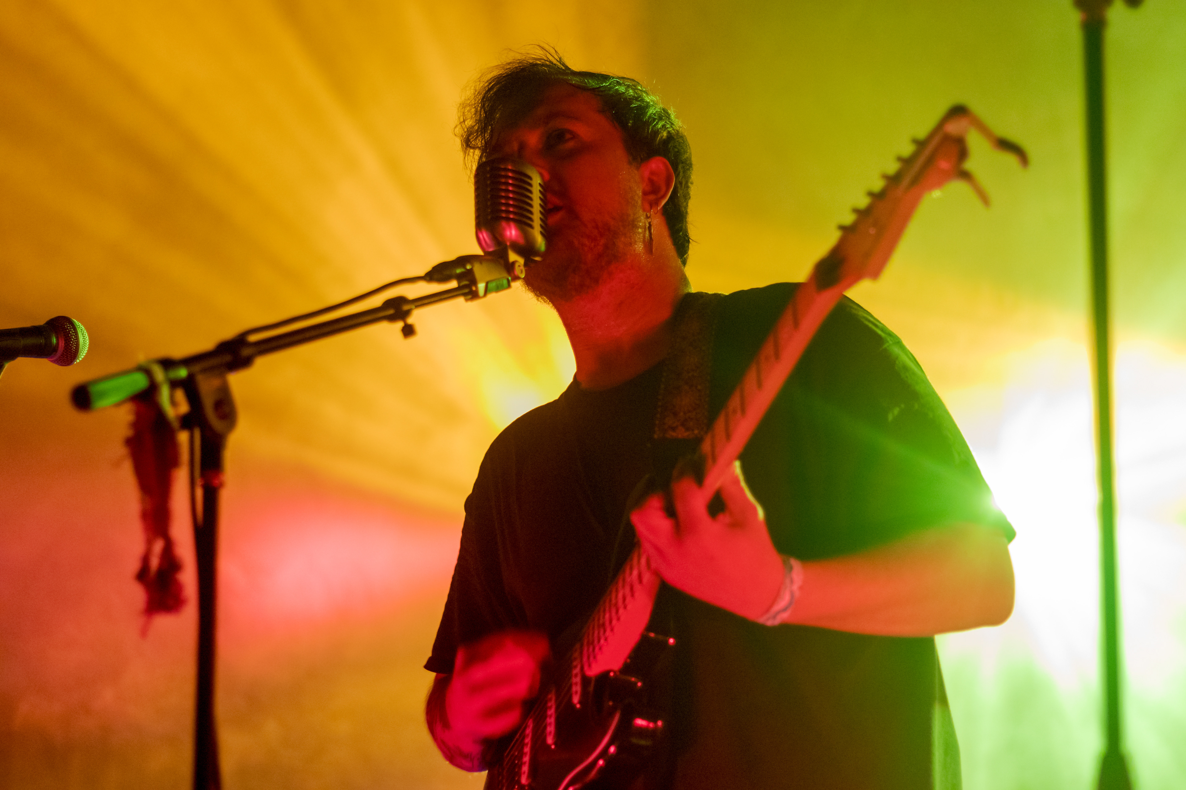Caleb McFadden, singer and guitarist for Chess at Breakfast, performs during the Farewell World Tour concert at the Aggie Theatre July 2.