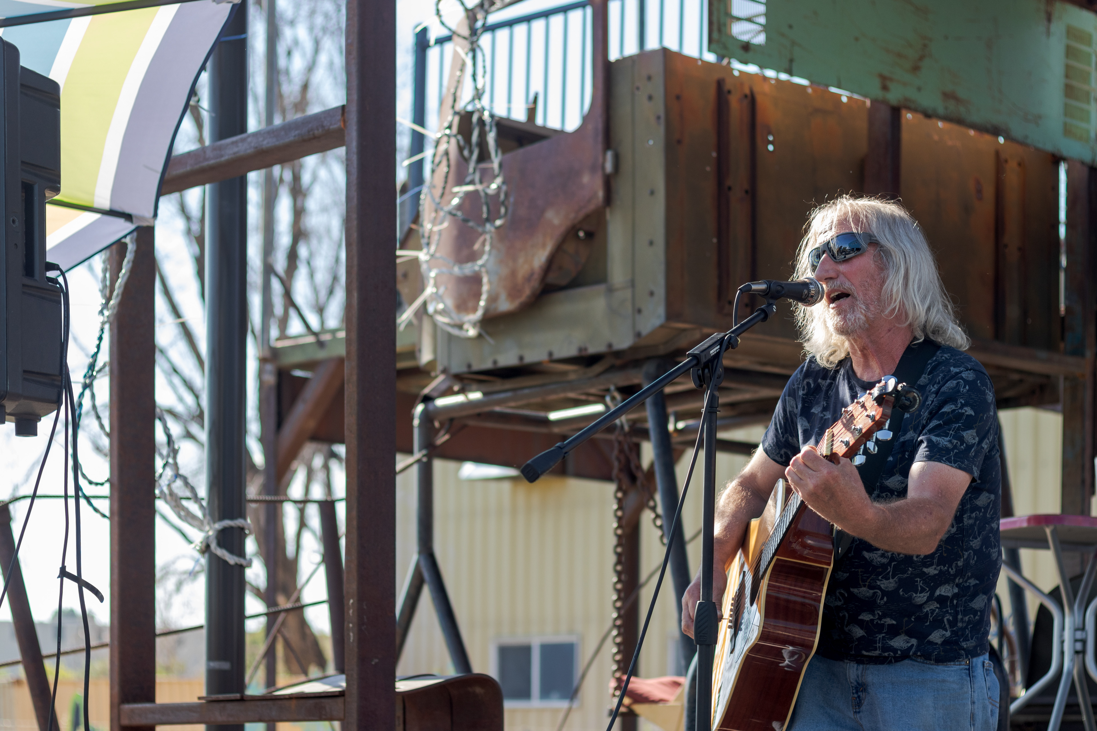 Joe Sparks performs at The Lyric's open mic night June 14. Sparks, who began playing drums when he was nine years old, said "there's a lot of great talent in this town and the open mic is a great place to check it out."