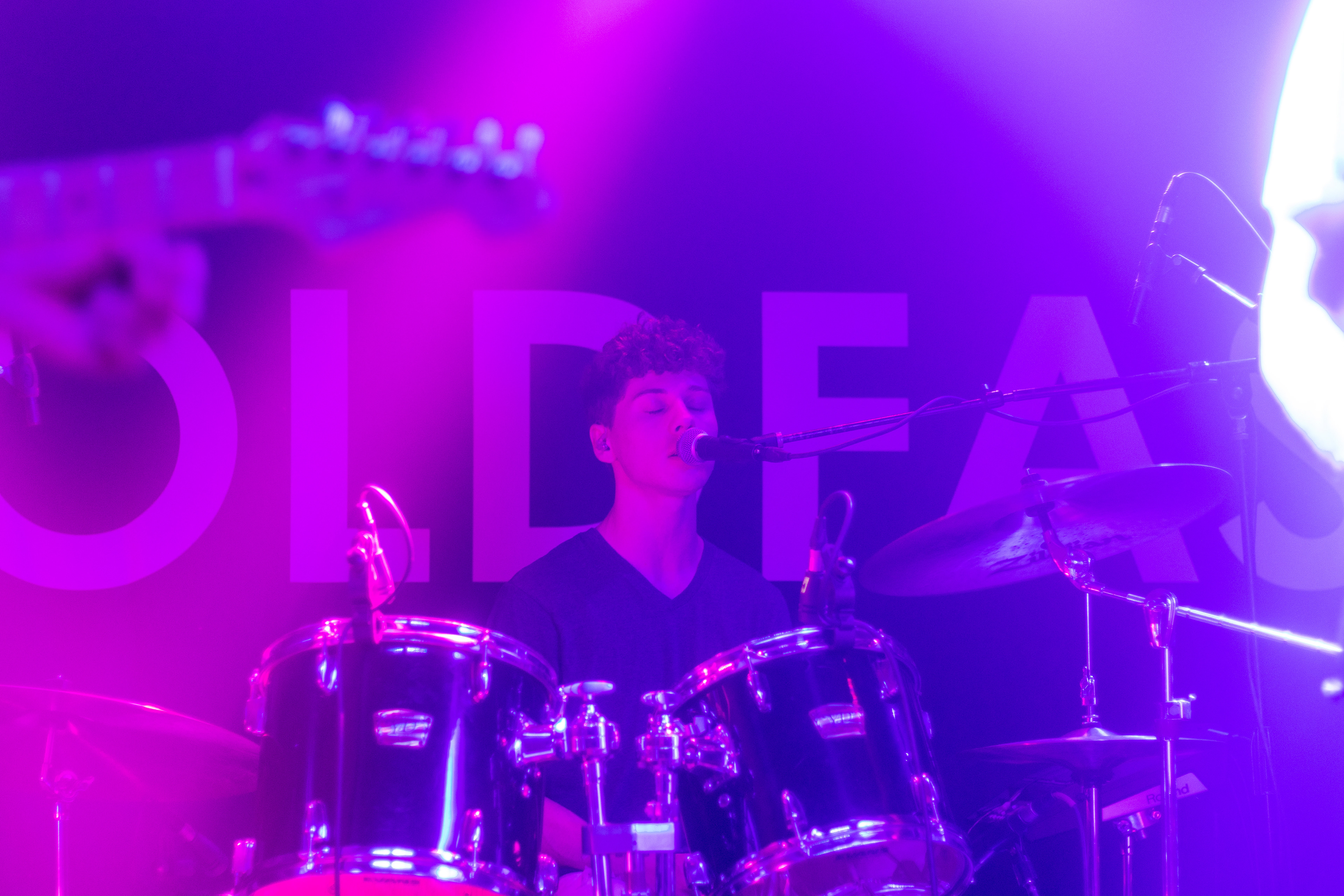 Tommy Maddocks, drummer for HOLDFAST., performs at Globe Hall July 17.