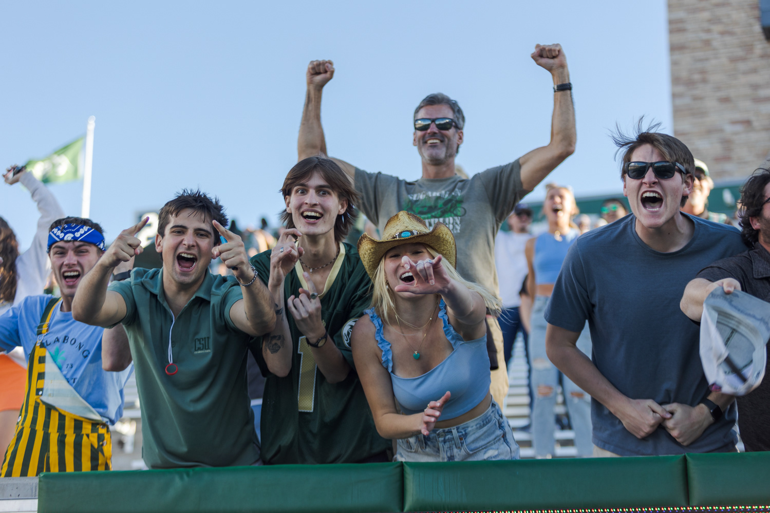 Colorado State University fans cheer after quarterback Avery Morrow (25)  scores the game-winning touchdown during the football game against the University of Hawaiʻi at Mānoa Oct. 22, 2022. CSU won 17 - 13.