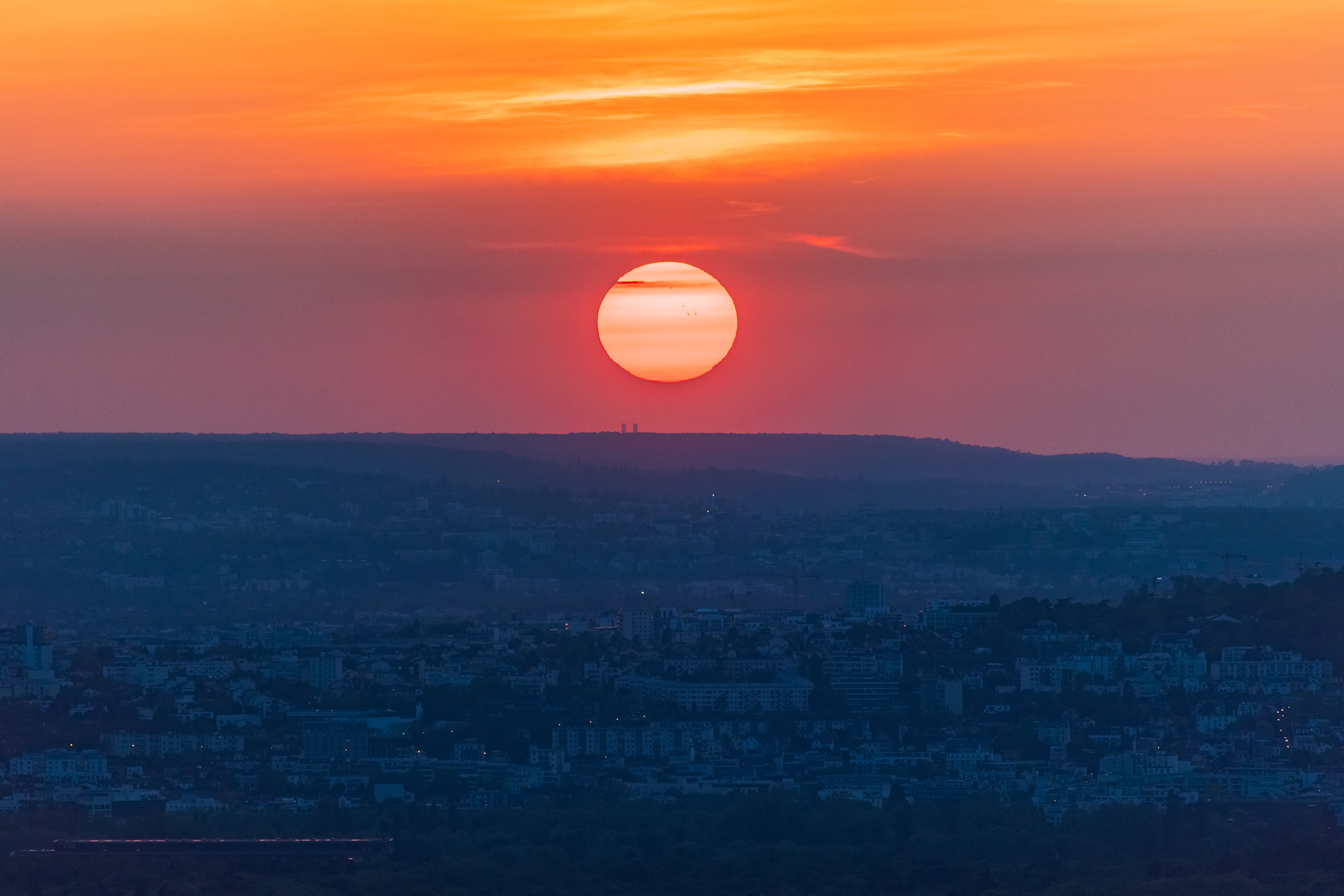 Sunset over Paris from the top of the Montparnasse Tower April 22. Public outcry after the tower's construction led to a ban on buildings taller than seven stories in 1973, which has since been overturned in outer parts of the city.