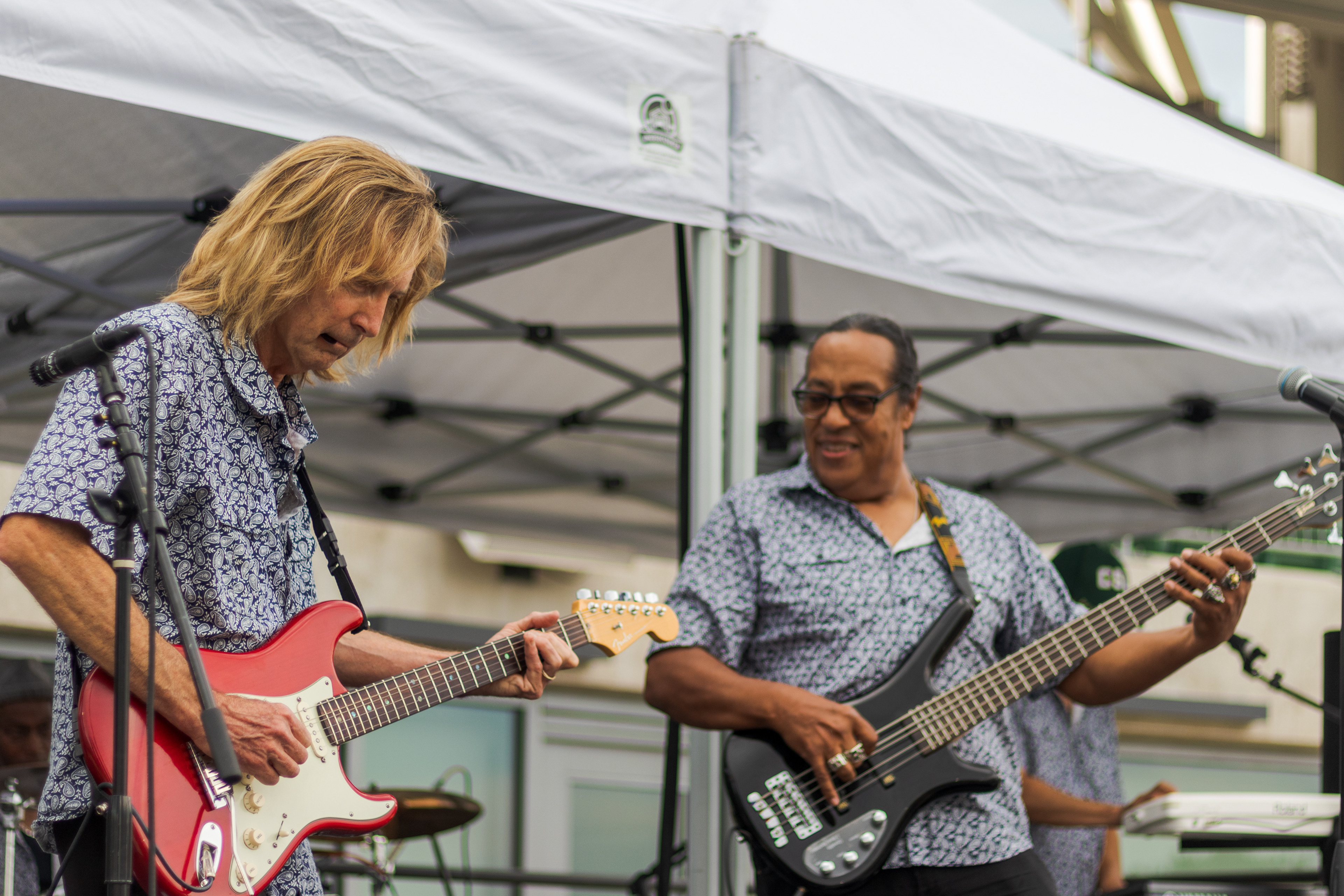 Bill Sickles and Isaac Points of The Jakarta Band perform in the Lagoon Summer Concert Series at Canvas Stadium July 9.