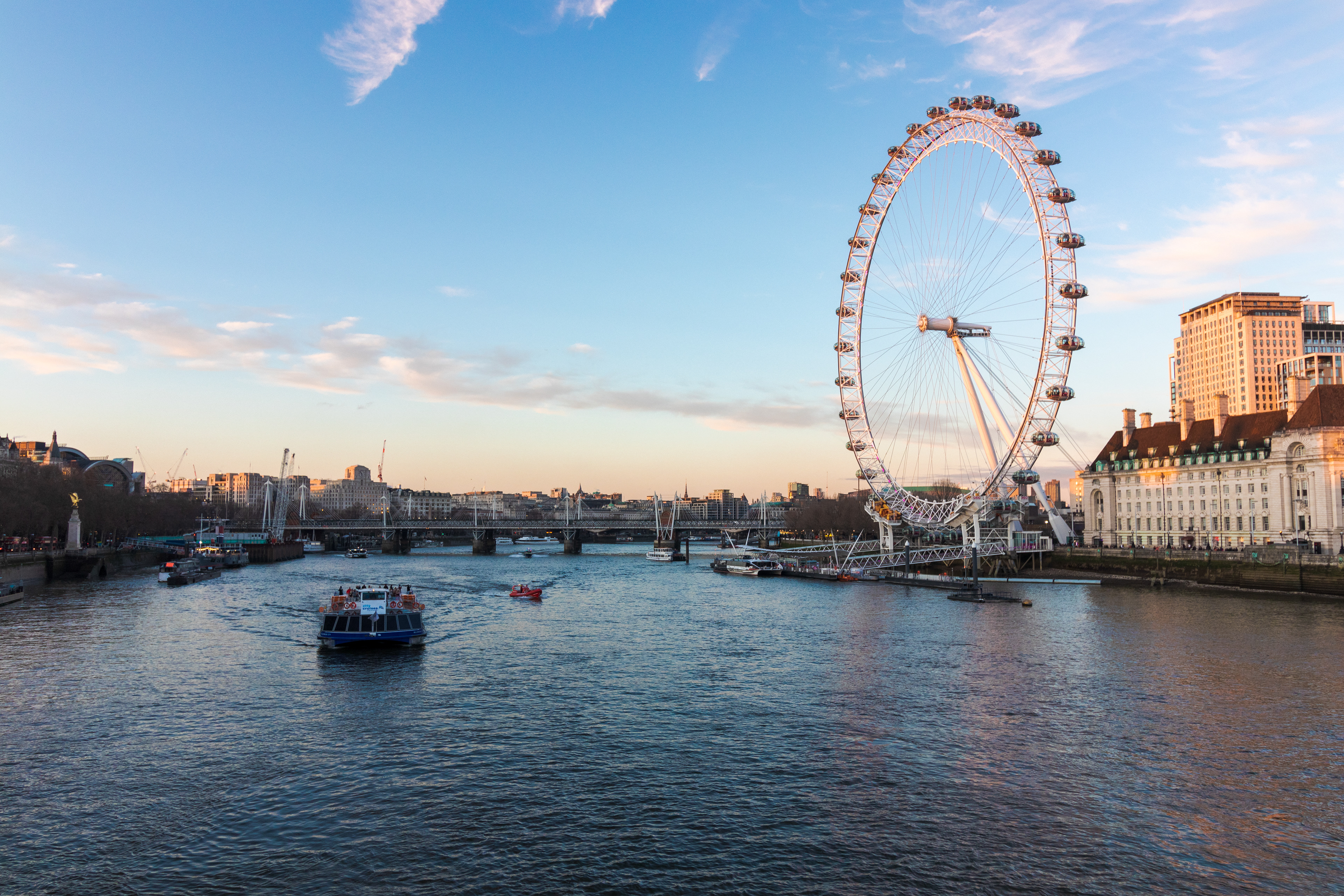 The London Eye at sunset March 14. The London Eye was the world’s tallest Ferris wheel when it opened in 2000 and is the United Kingdom’s most popular paid tourist attraction.