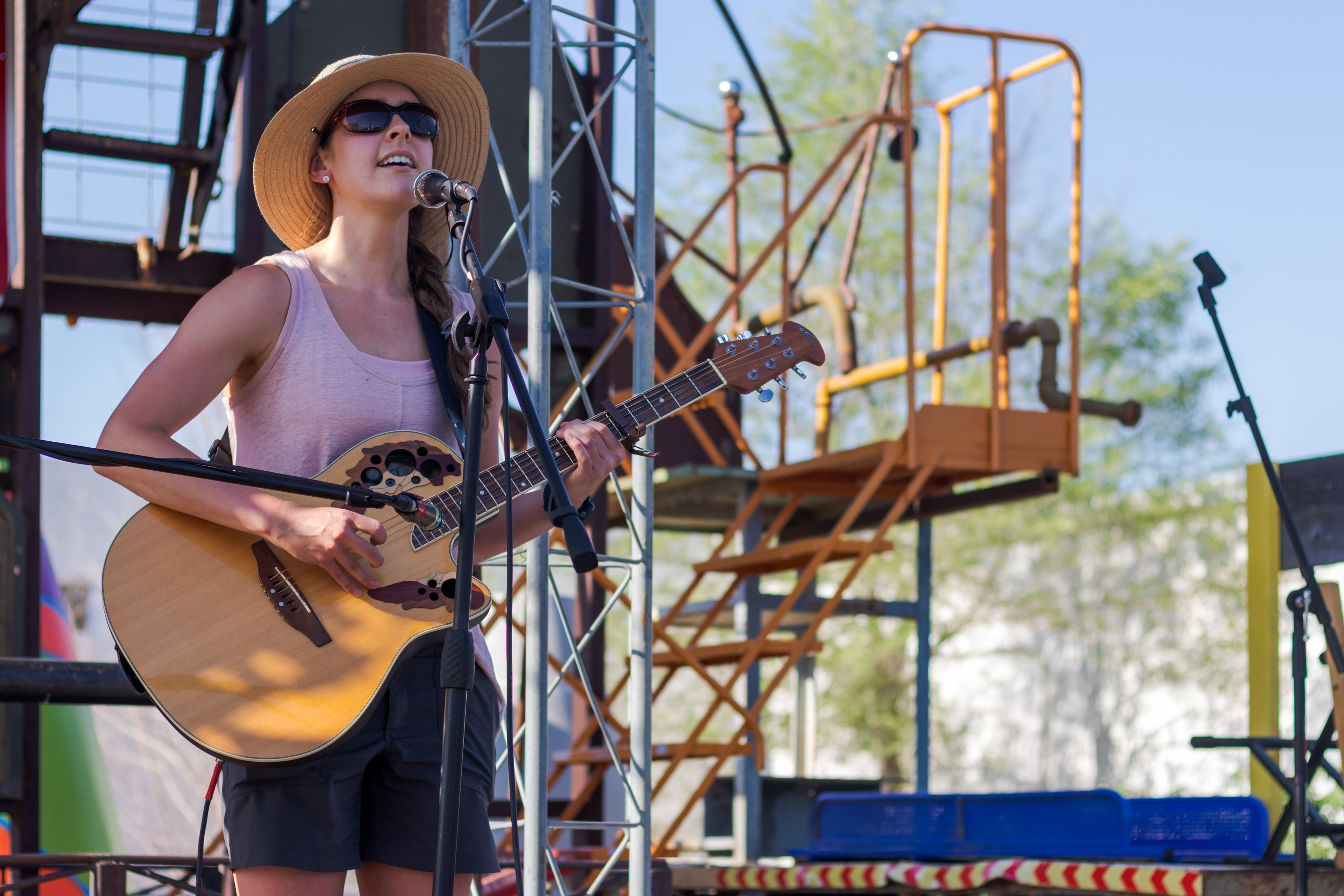 Cathleen Balantic performs at The Lyric's open mic night June 14. Balantic learned of the open mic on the day of the event and said decided to attend because she "would like to meet other people to play with... I'm not really much of a solo act, personally."