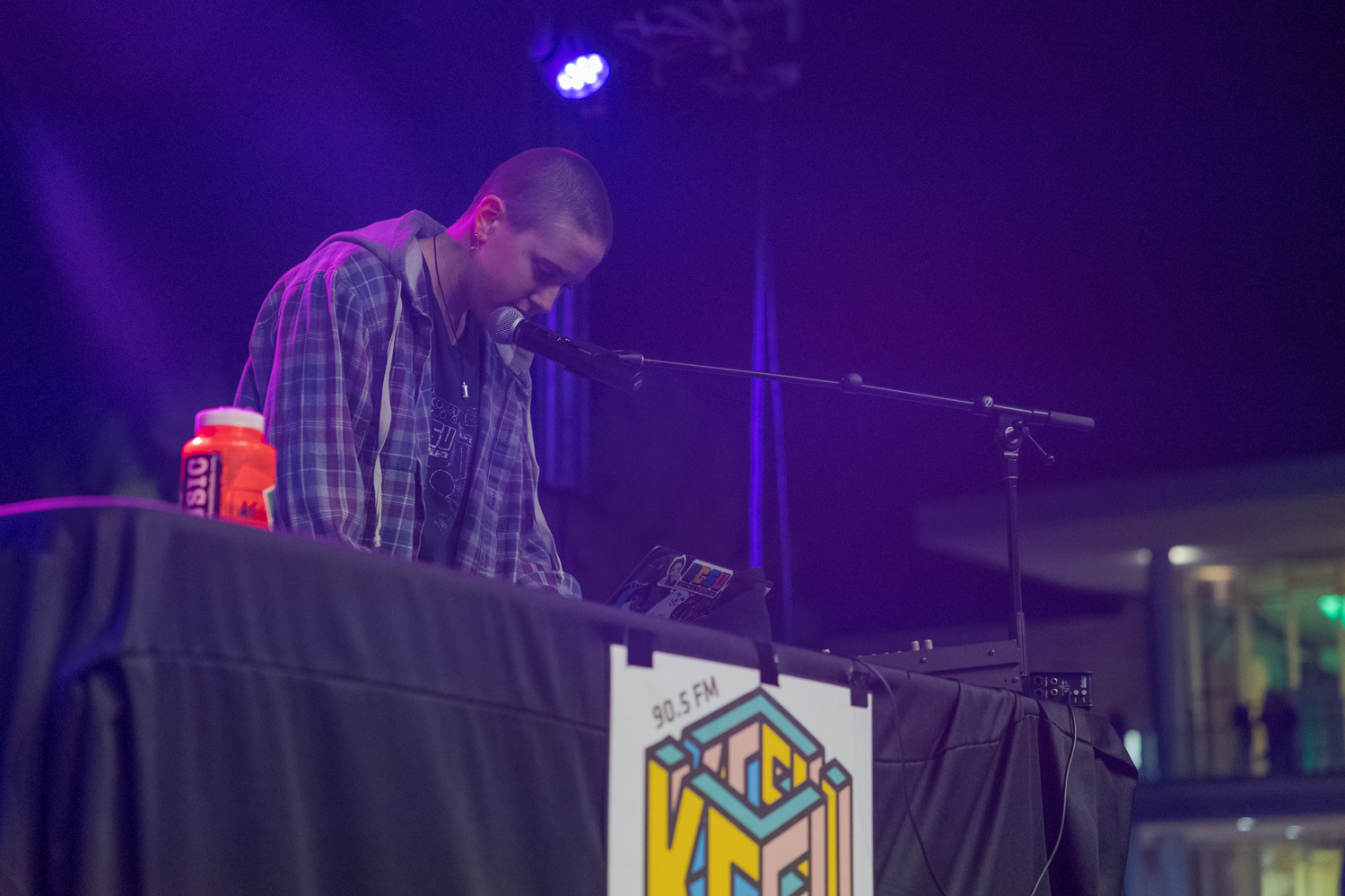 KCSU Radio DJ Erin Fuller queues a song during Friday Night Lights Oct. 14, 2022.