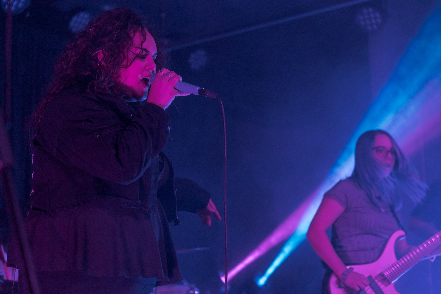 Sara Perez and Kelsey Gant of Denver, Colorado pop-punk band Suitable Miss perform at The Coast during the band's Fall Tour 2022, Oct. 23.