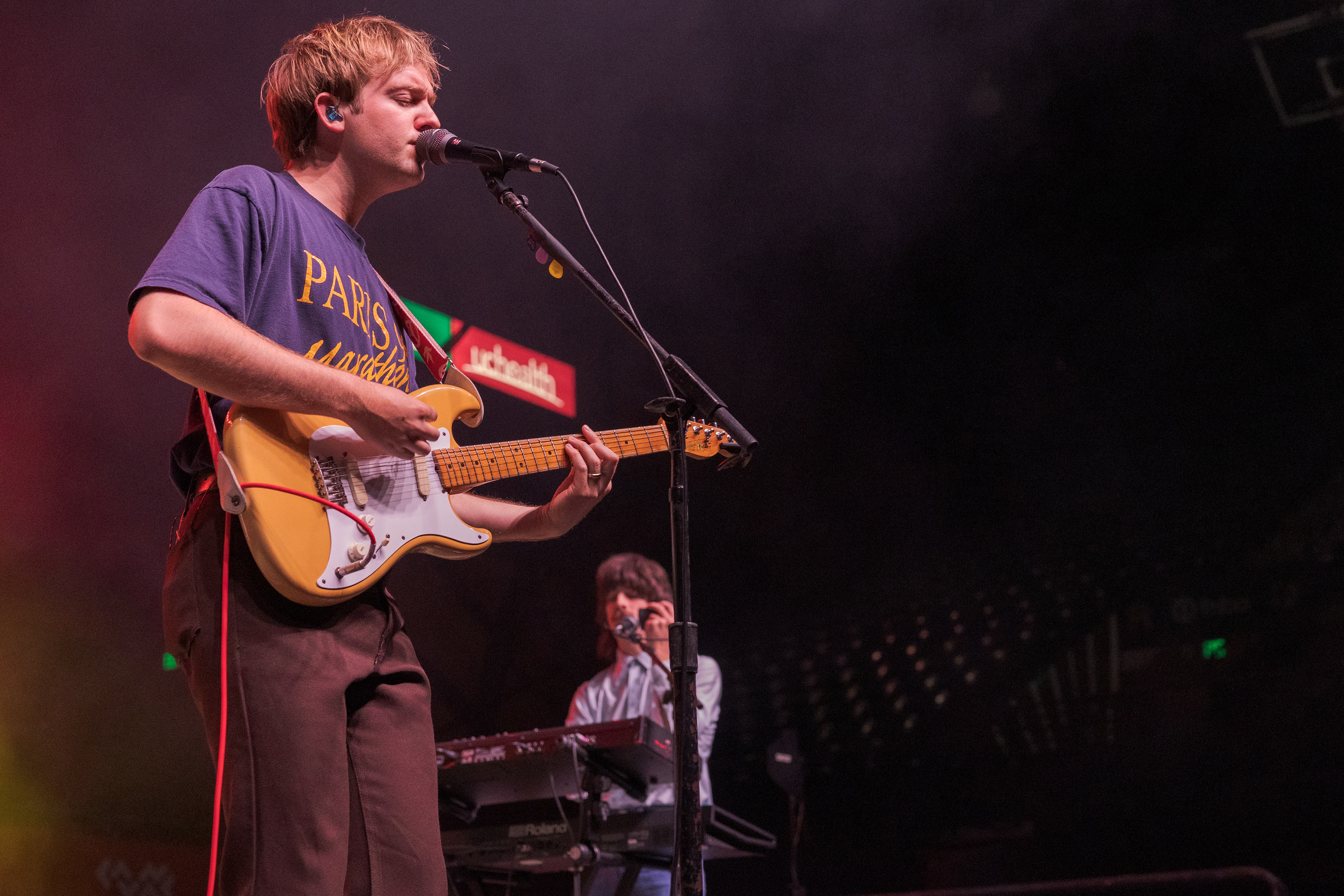 Sloan Struble and Norrie Swofford of Dayglow perform "Fair Game" during RamFest at Moby Arena April 27. This concert was the first time this song had been performed live since Sept. 9, 2022.