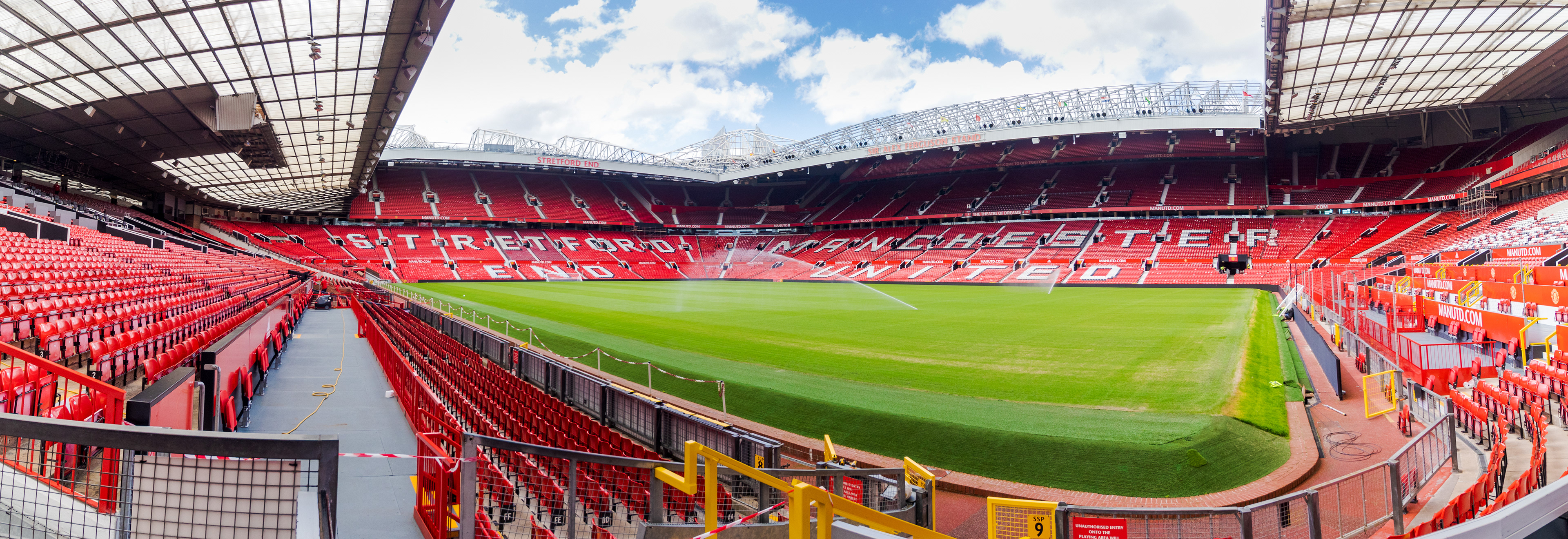 Old Trafford Stadium in Manchester, England June 10. The stadium has a capacity of 74,140, making it the largest in the English Premier League.