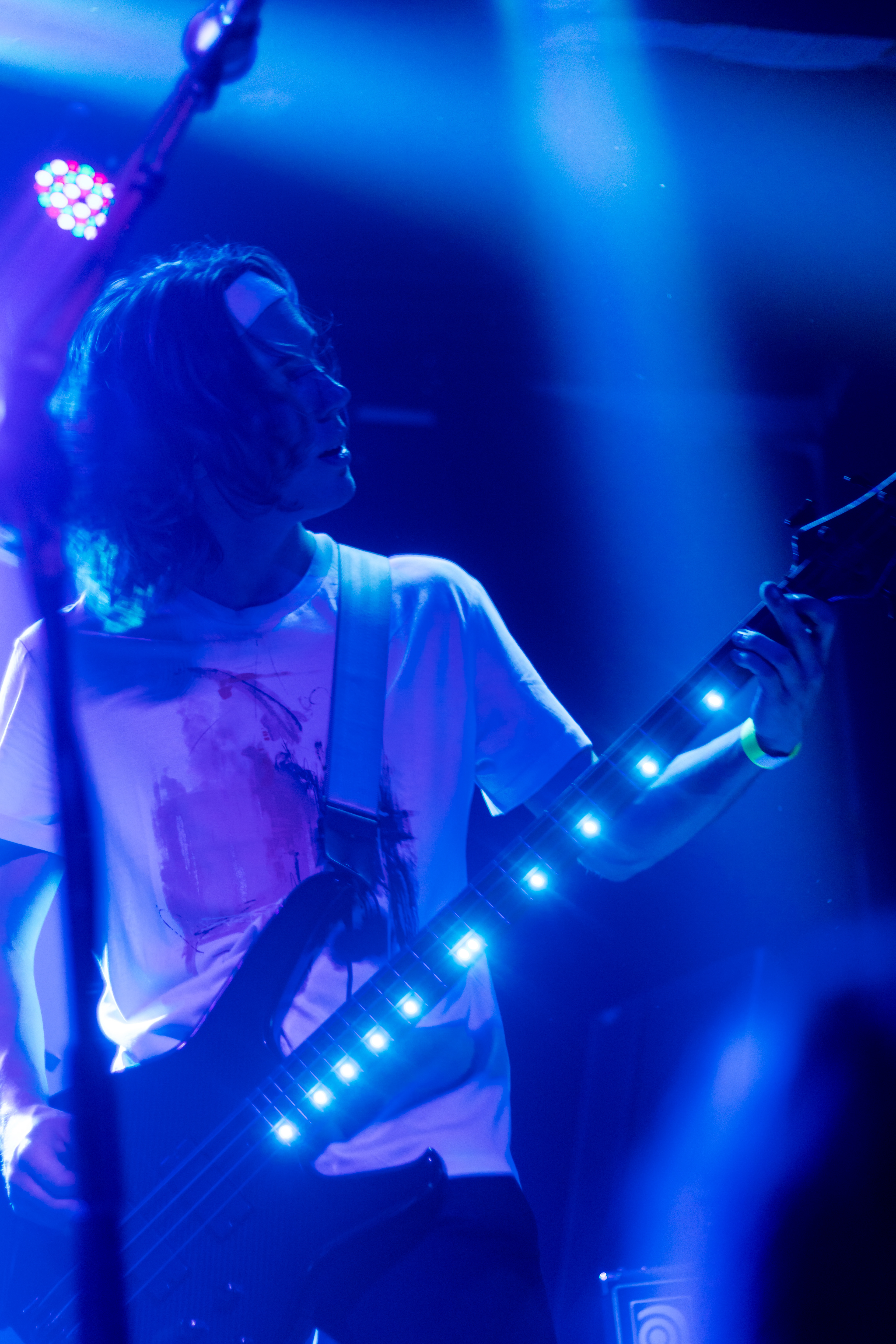 Mikey Maddocks, bass guitarist for HOLDFAST., performs at Globe Hall July 17.