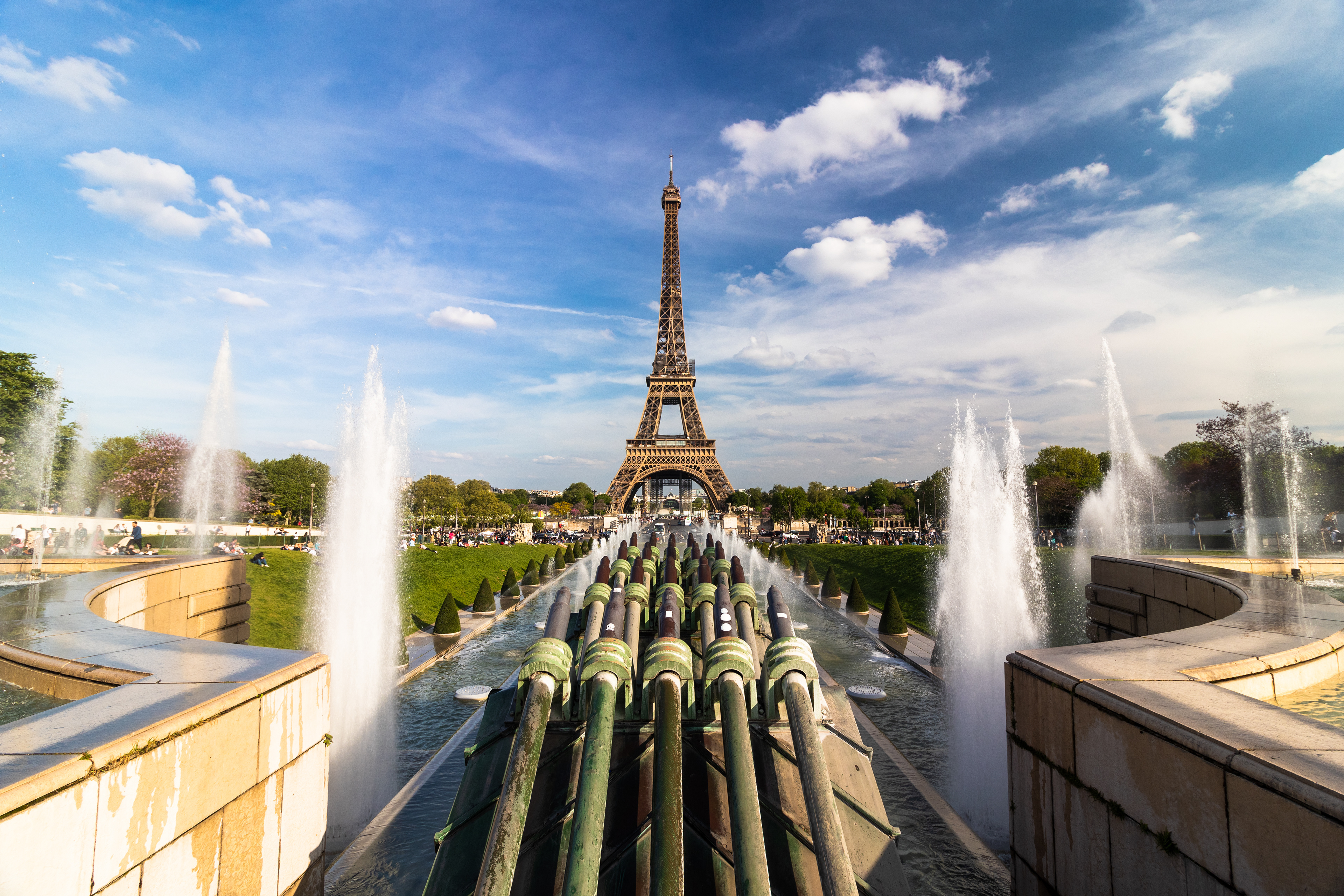 The Eiffel Tower from the Trocadero Fountains April 22. Opened in 1889, the Eiffel Tower has become an iconic symbol of Paris.