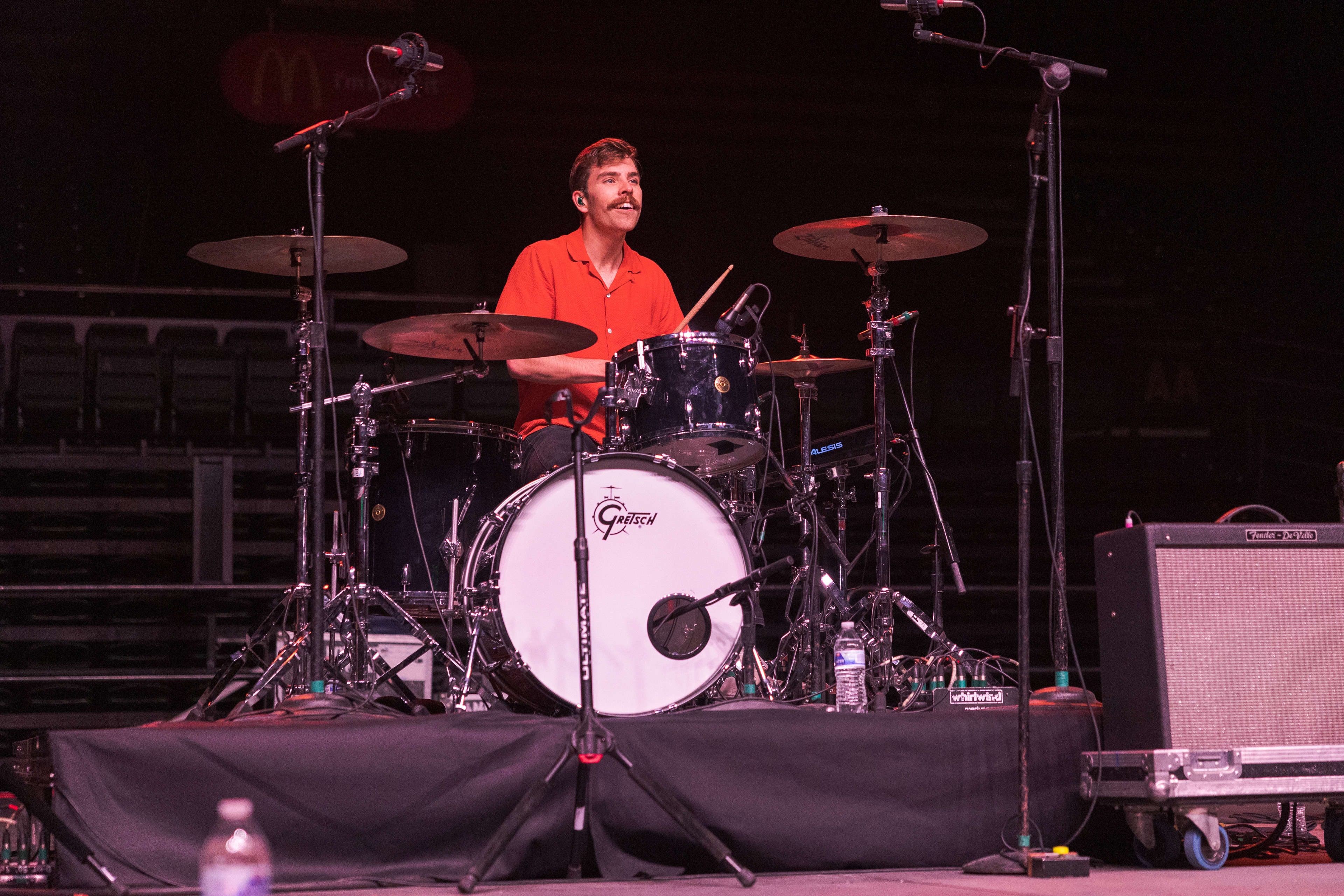 Brady Knippa, touring drummer for Dayglow, performs "Then It All Goes Away" during RamFest at Moby Arena April 27. The concert was attended by approximately 3,700 people, primarily students at Colorado State University.