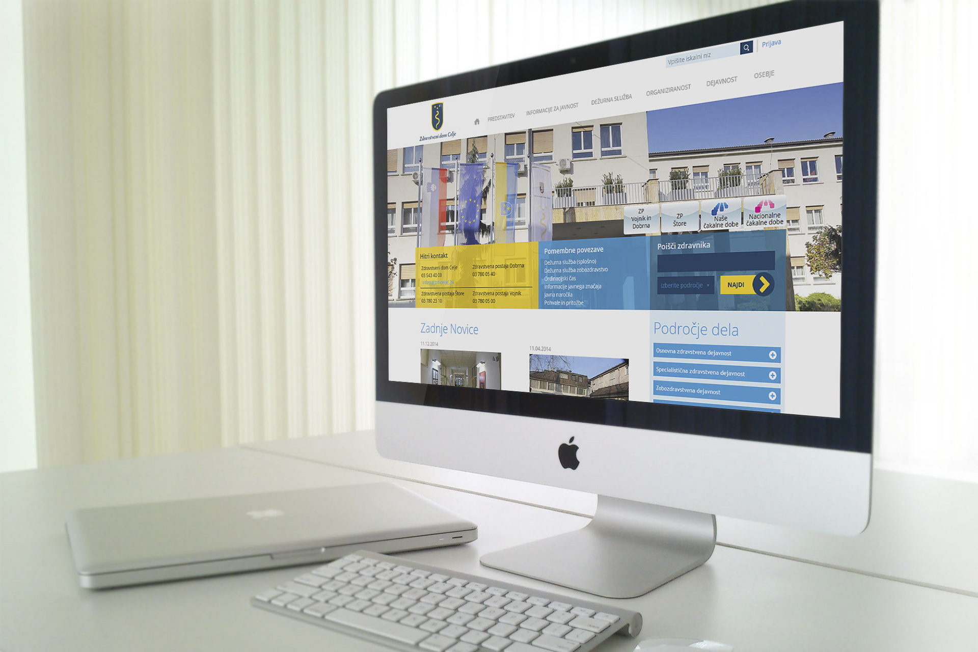 Health Center Celje desktop view