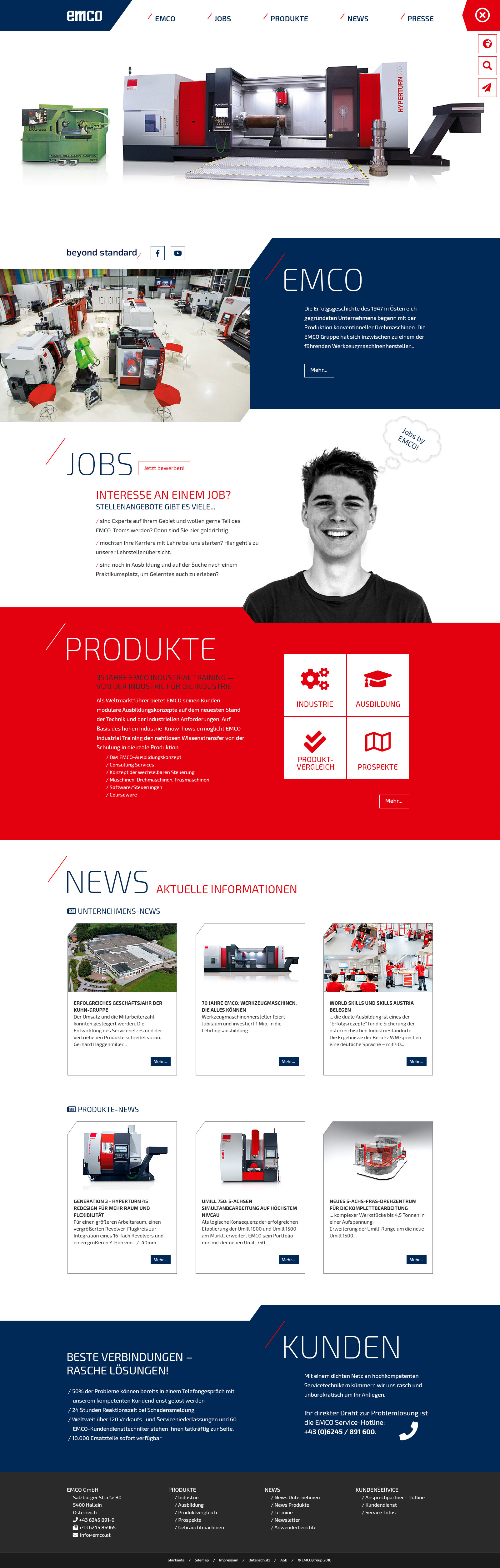 EMCO complete startpage design