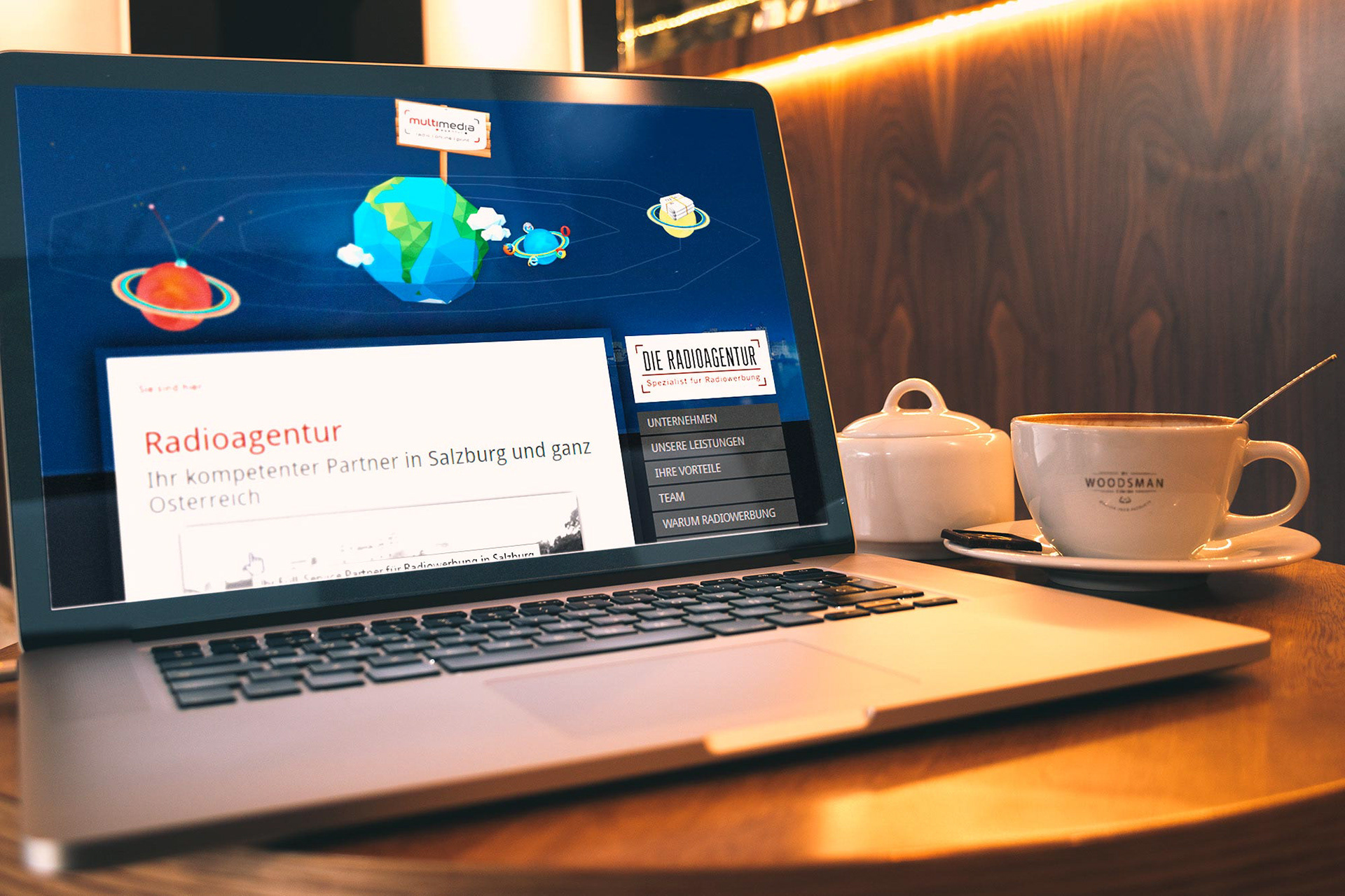Multimedia Web Agency laptop view