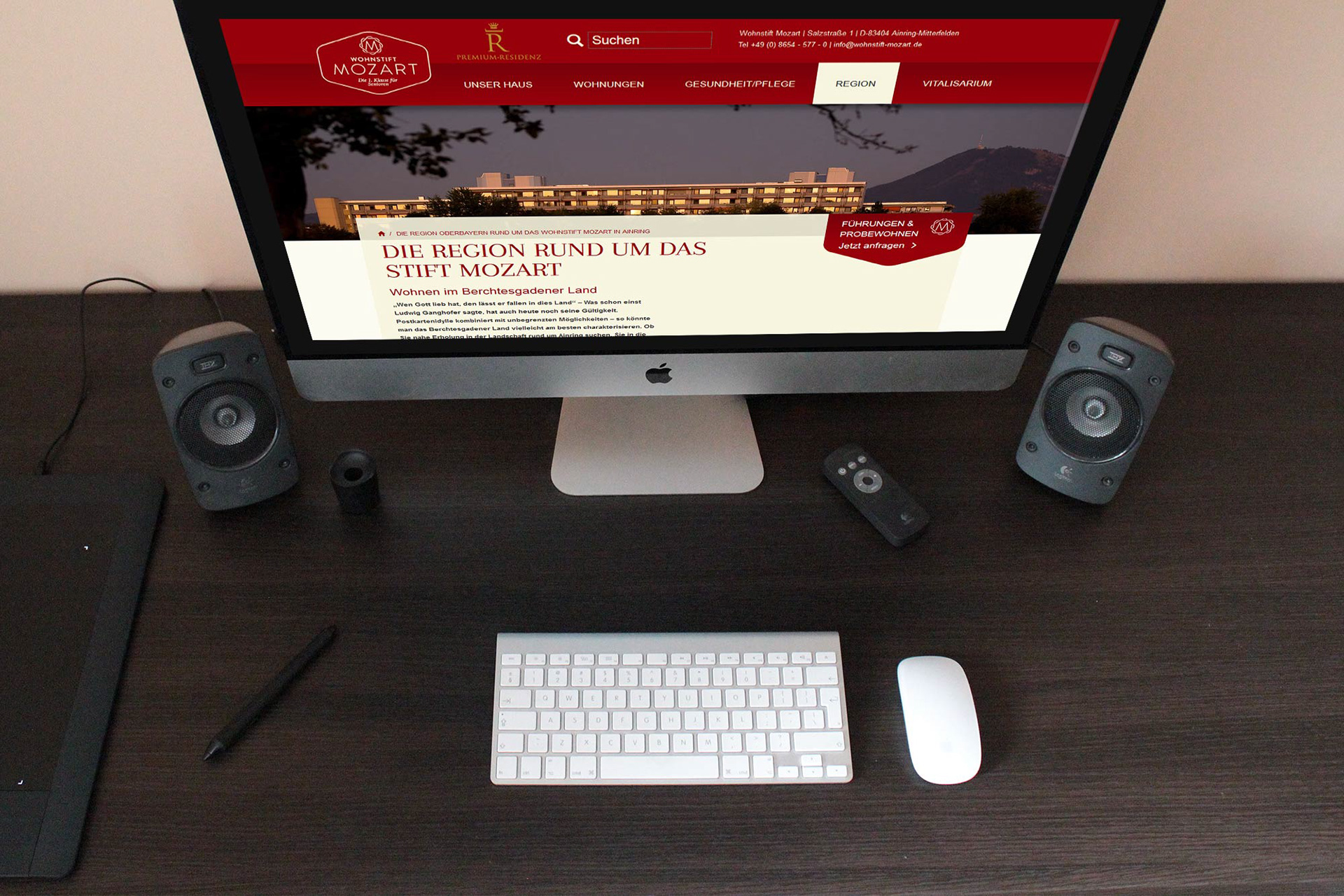 Wohnstift Mozart desktop view