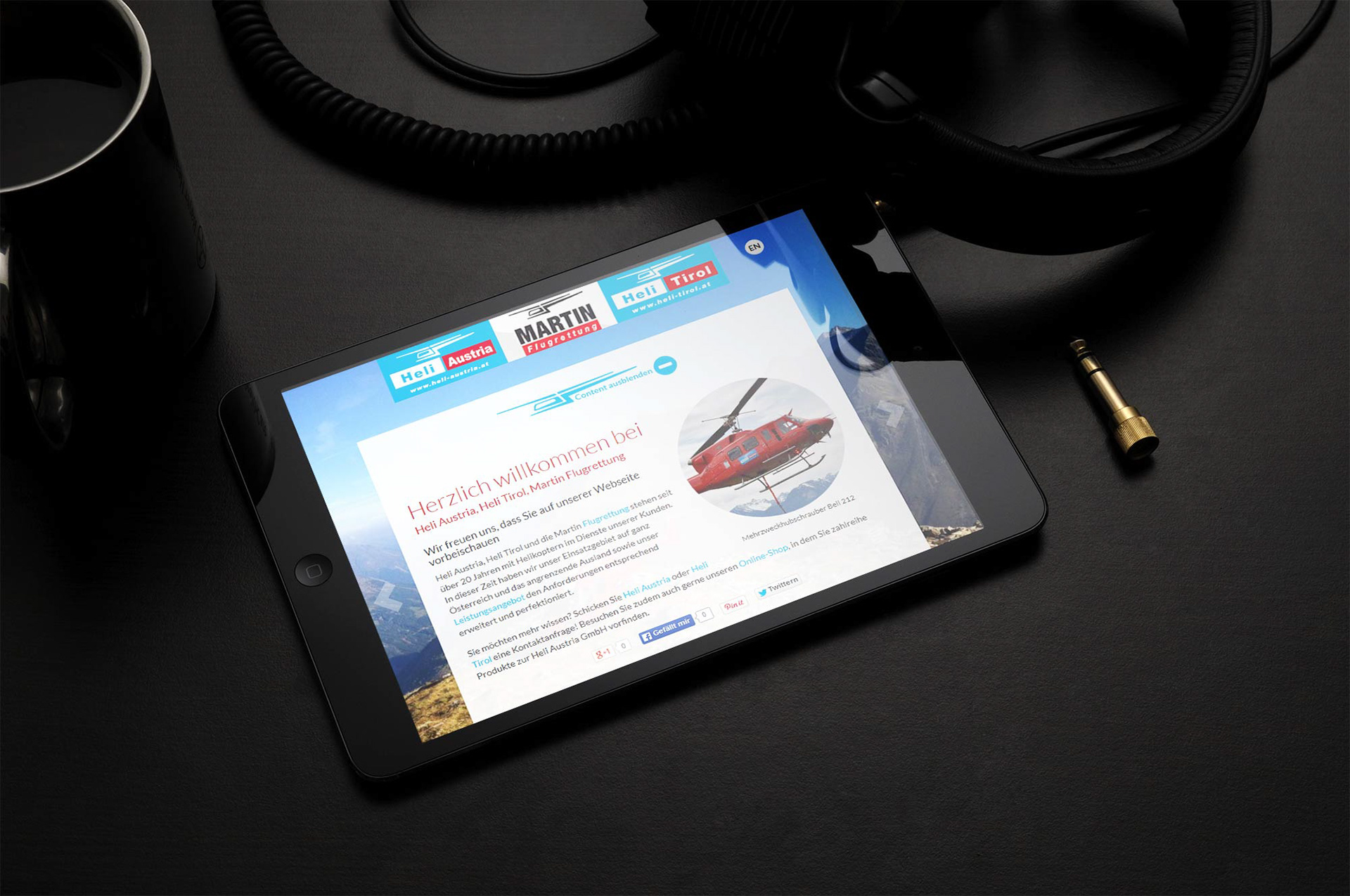 Heli Austria tablet view