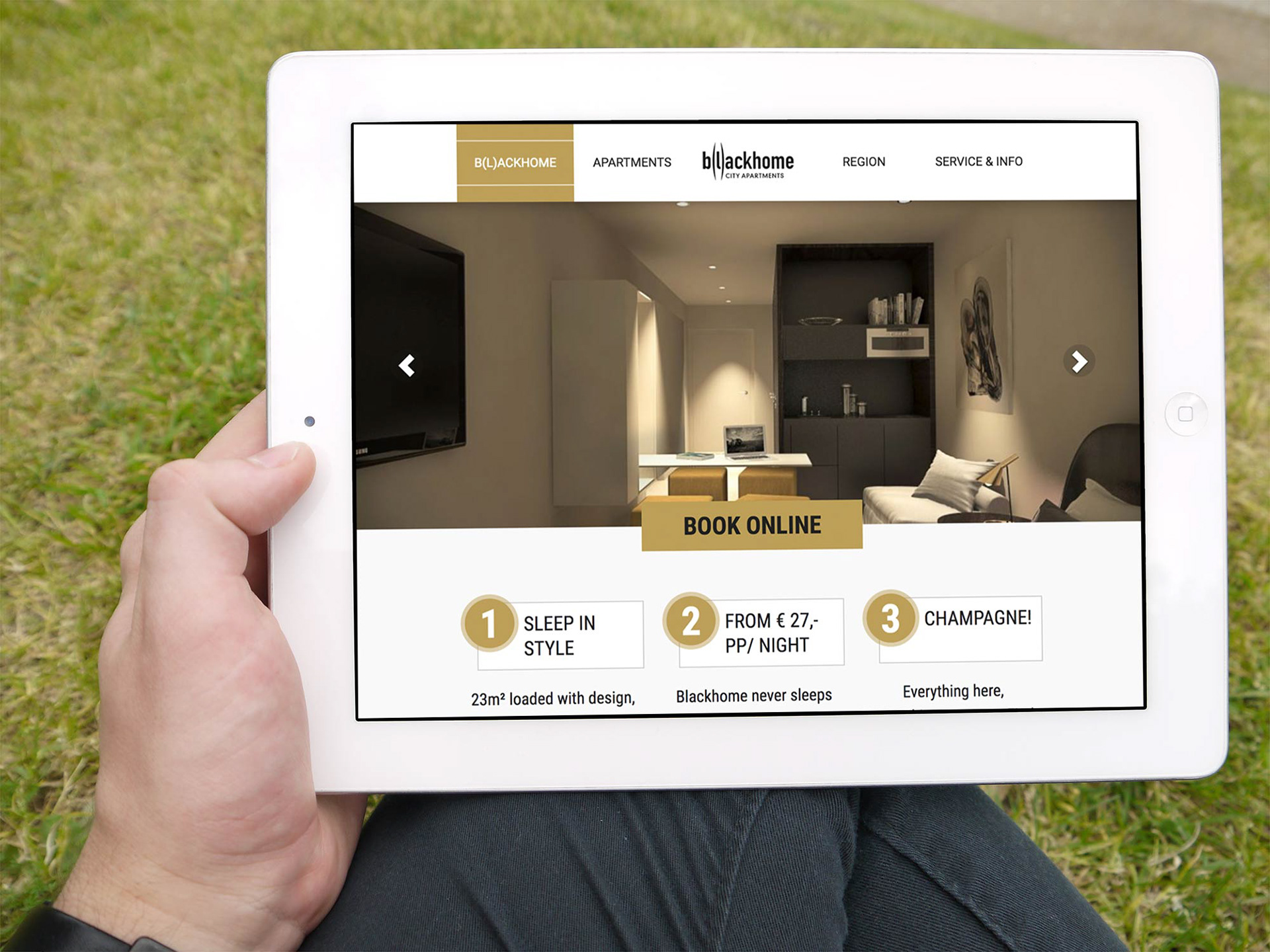 Blackhome tablet view
