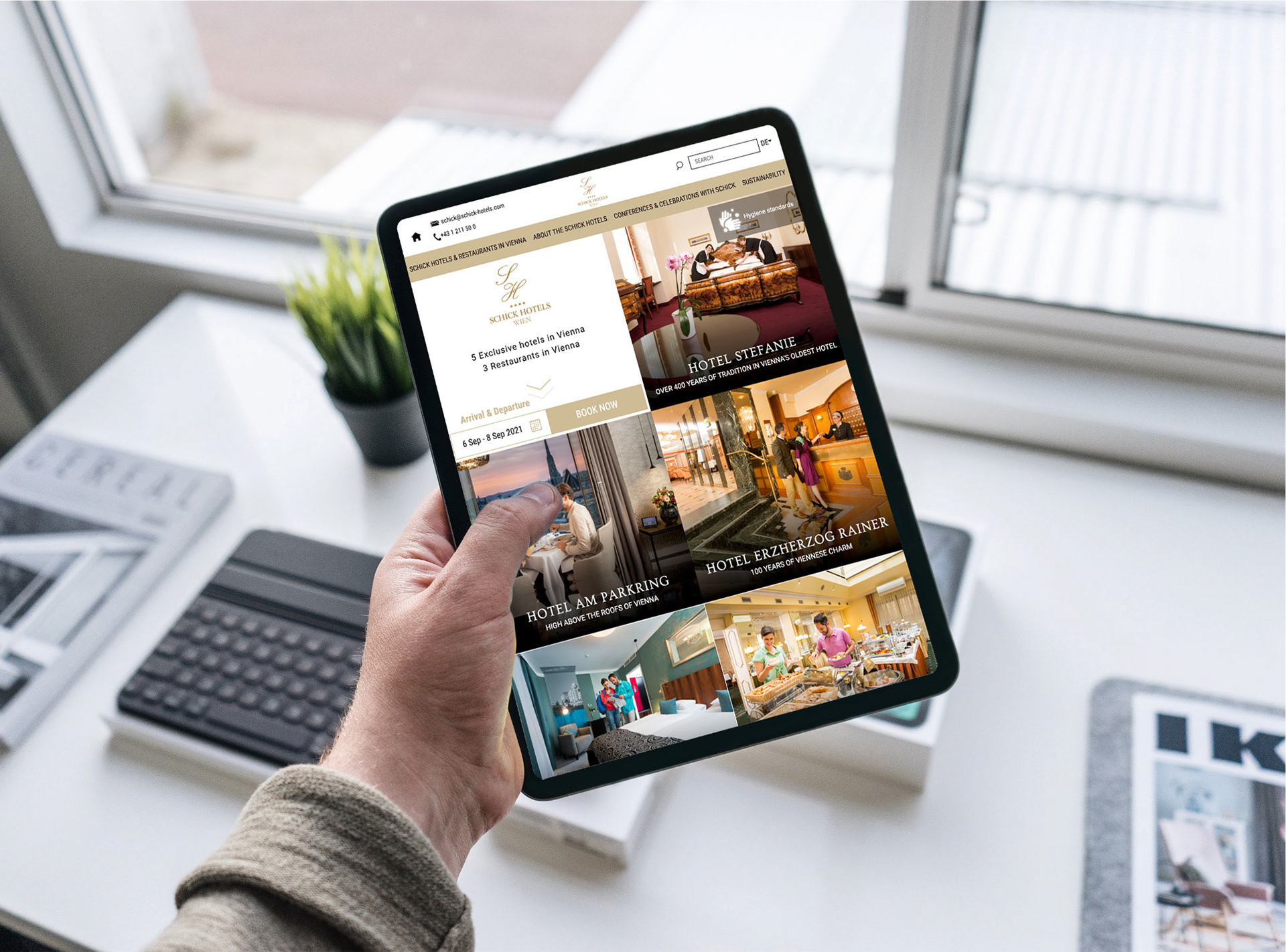 Schick Hotels Vienna tablet view