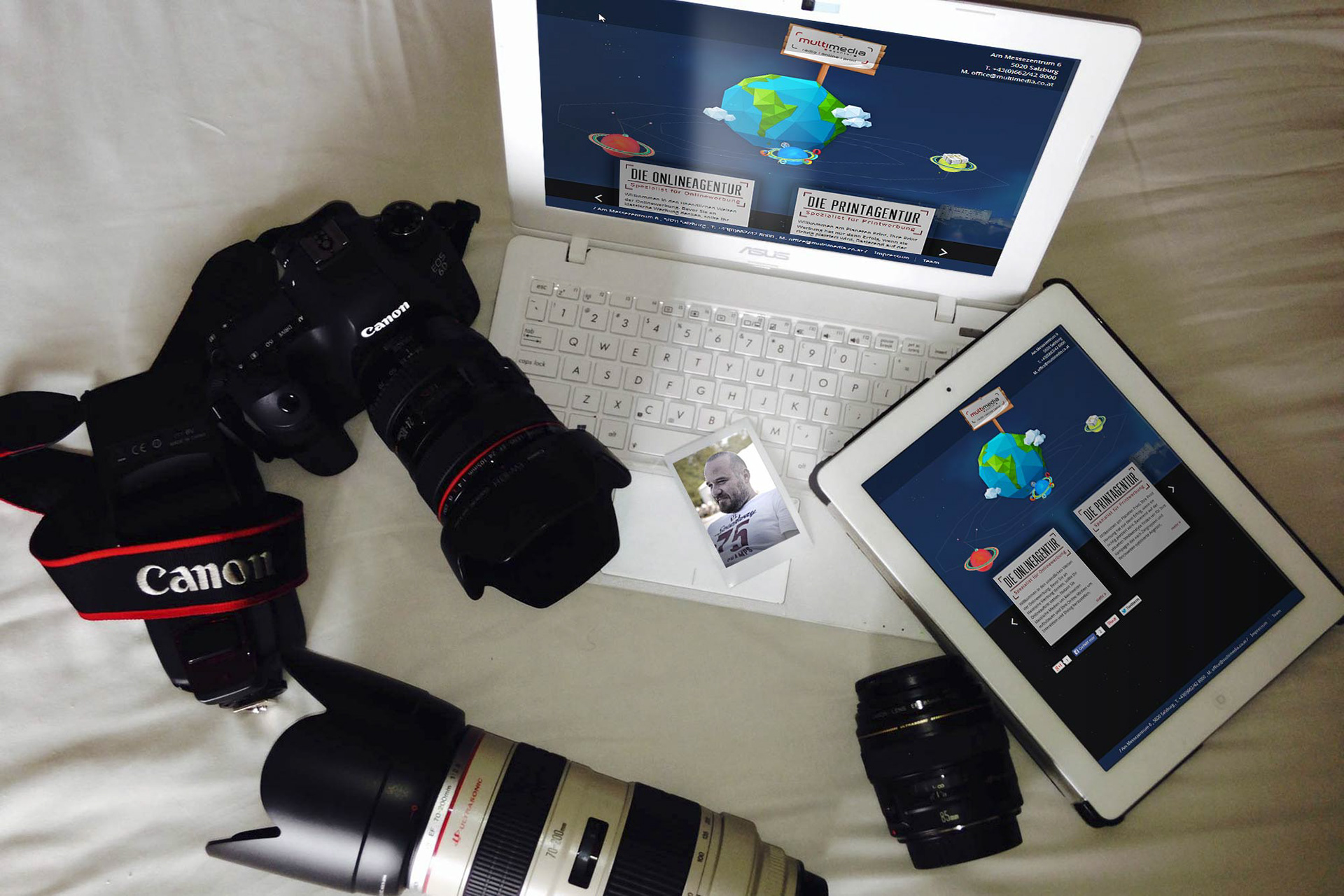 Multimedia Web Agency tablet view