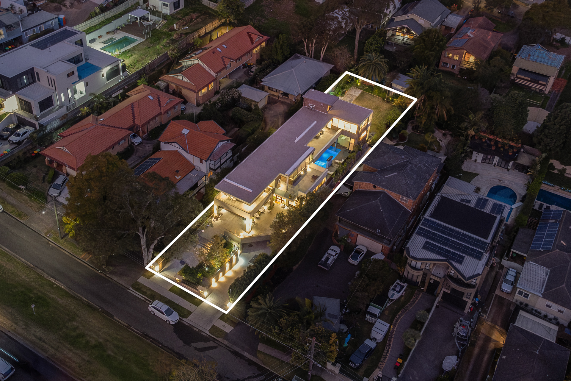 Aerial dusk drone shoot