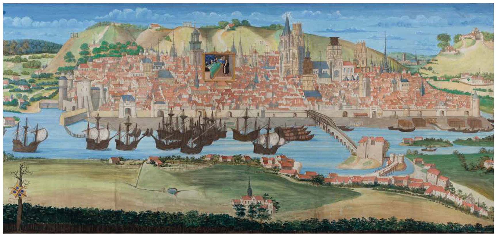 Grande vue de Rouen - 1525 -