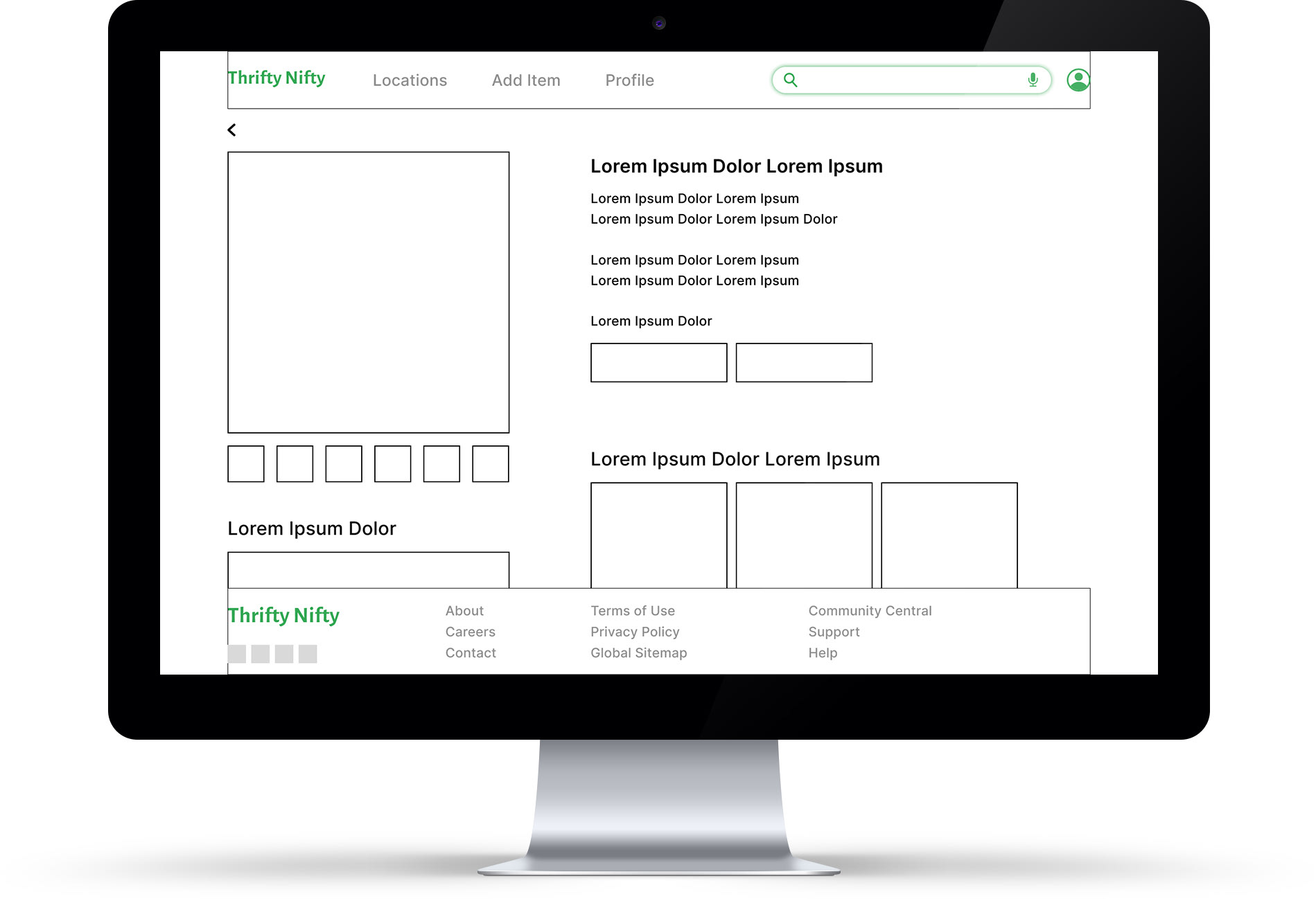 Digital Wireframe for Desktop Price Comparison Page
