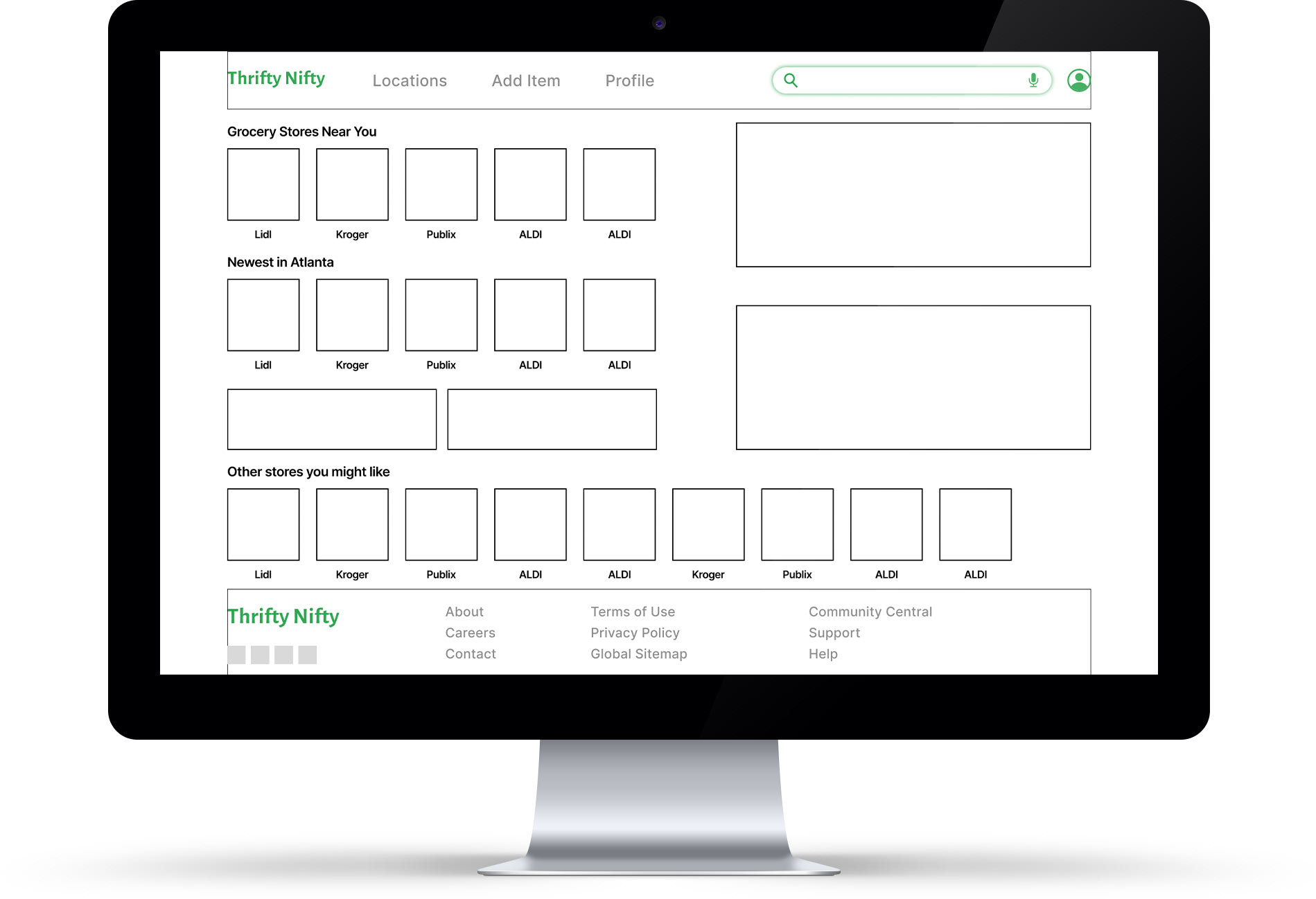 Digital Wireframe for Desktop Homepage