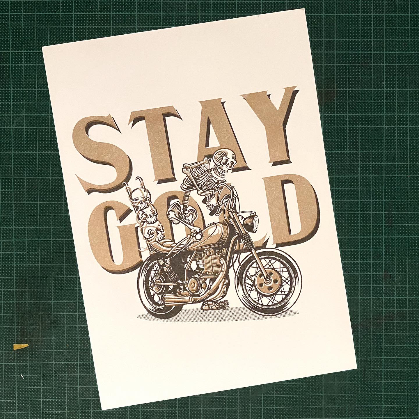 2 Color Riso Print Gold/Black