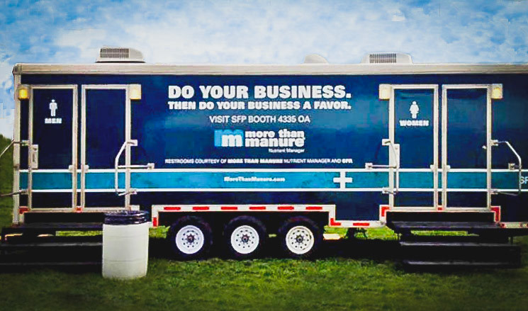 Restroom wrap at World Pork Expo