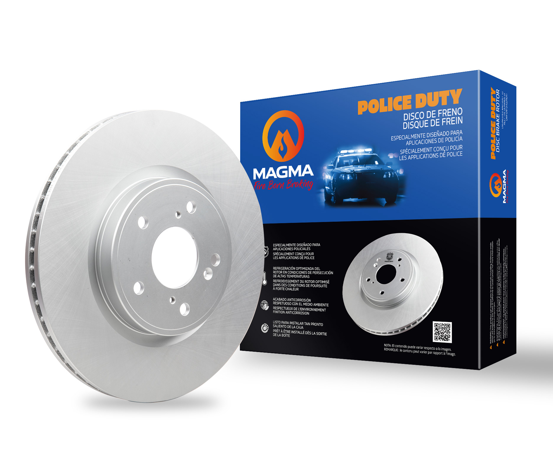 Brake Rotor Package Design - Graphic design, photography, copywriting, iconography.