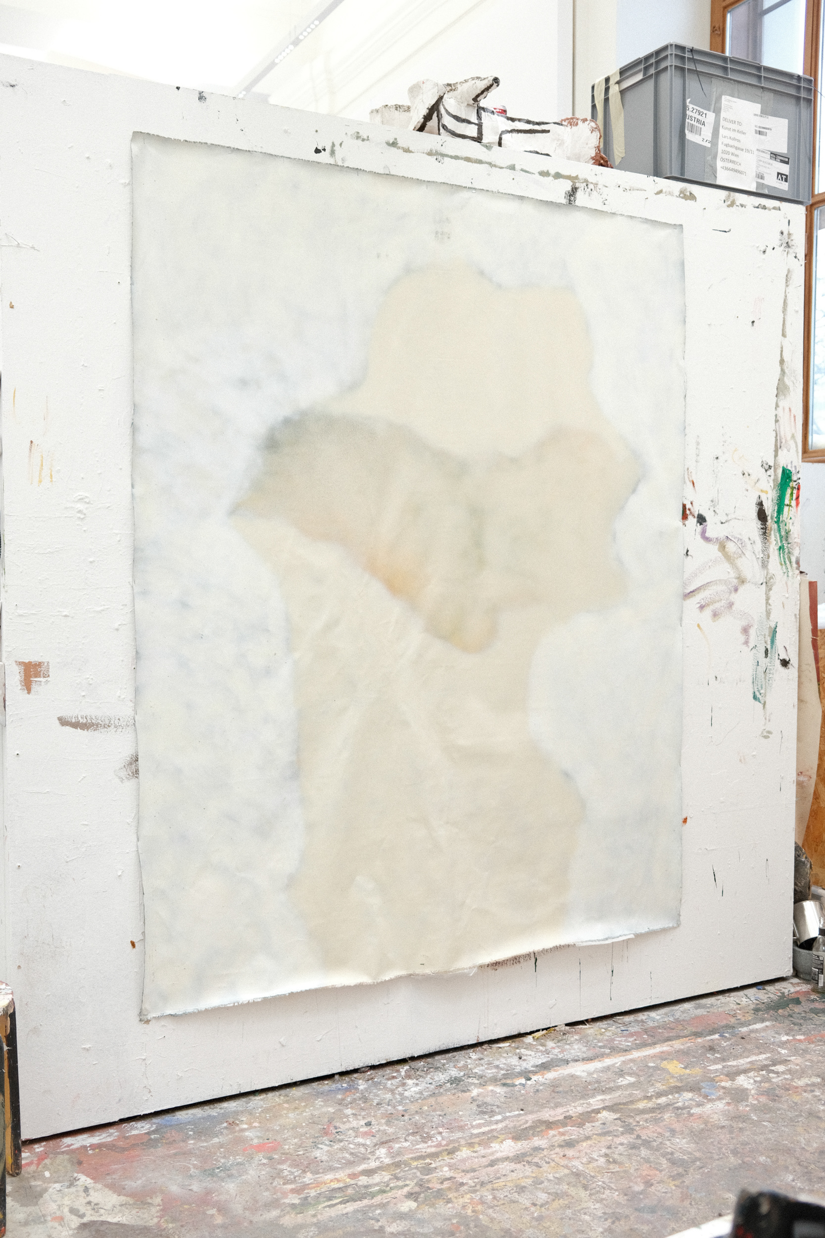 Studioarbeit, Graffiti auf Baumwolle