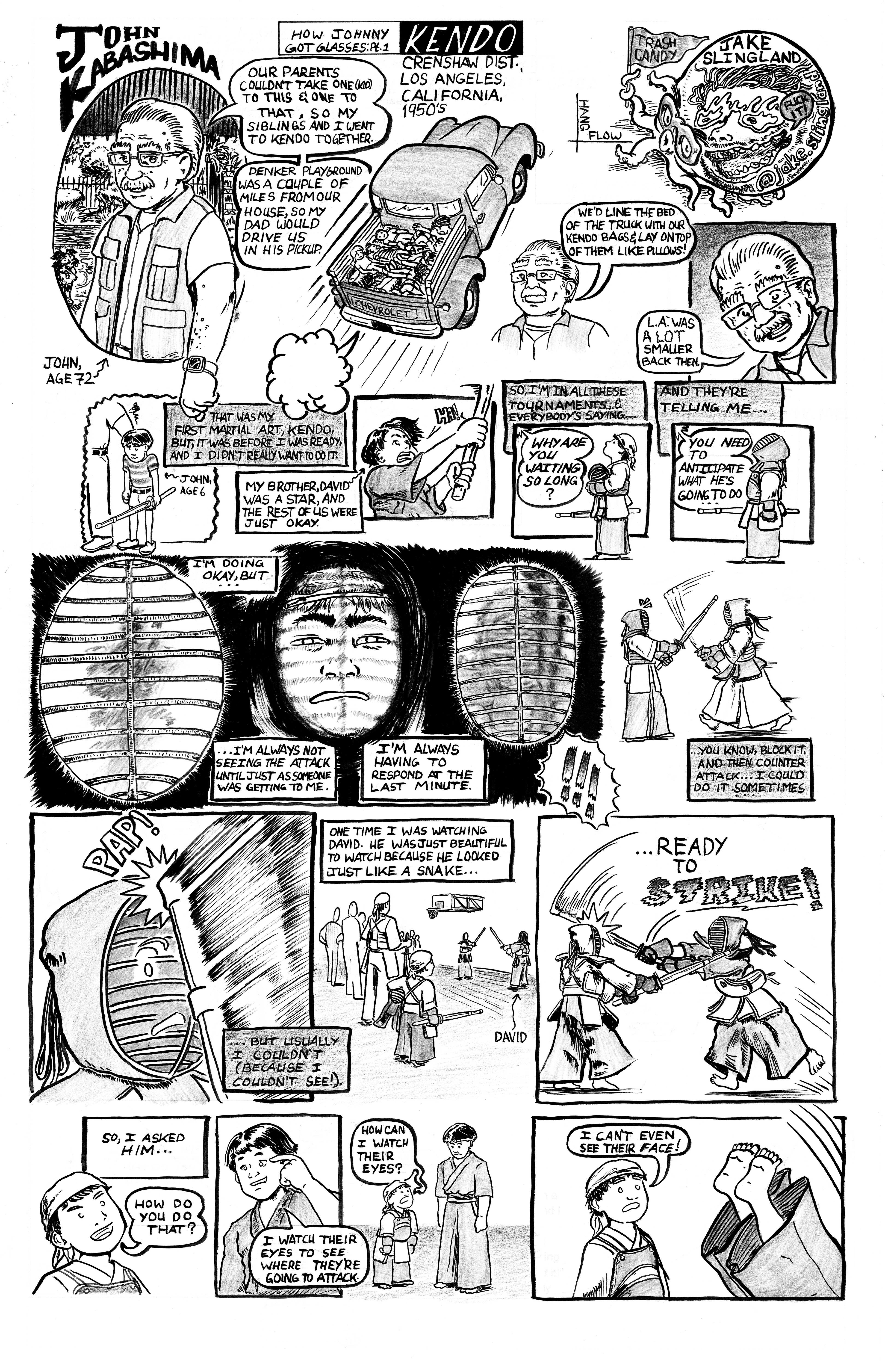 Scarfff Comics Newspaper issue 7: How John Got Glasses: Pt. 1 - KENDO