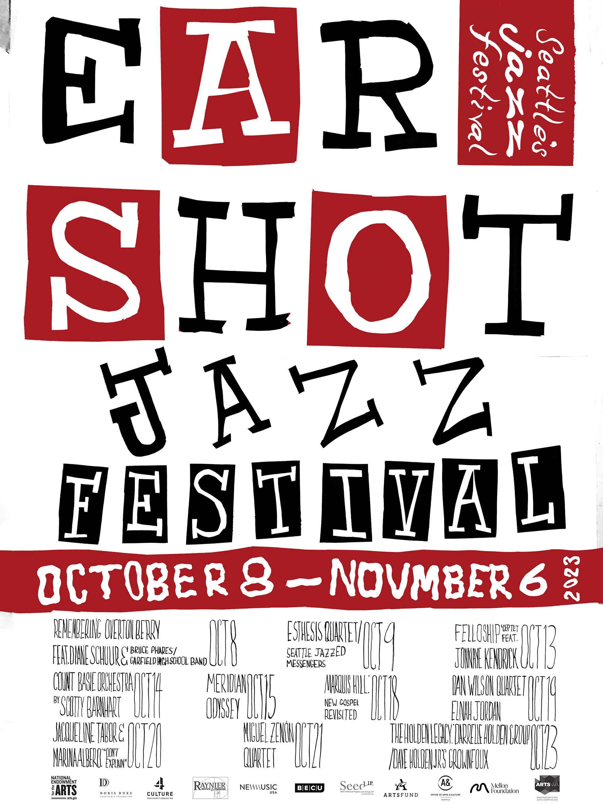 Final Poster, with spot color and handed lettered schedule.