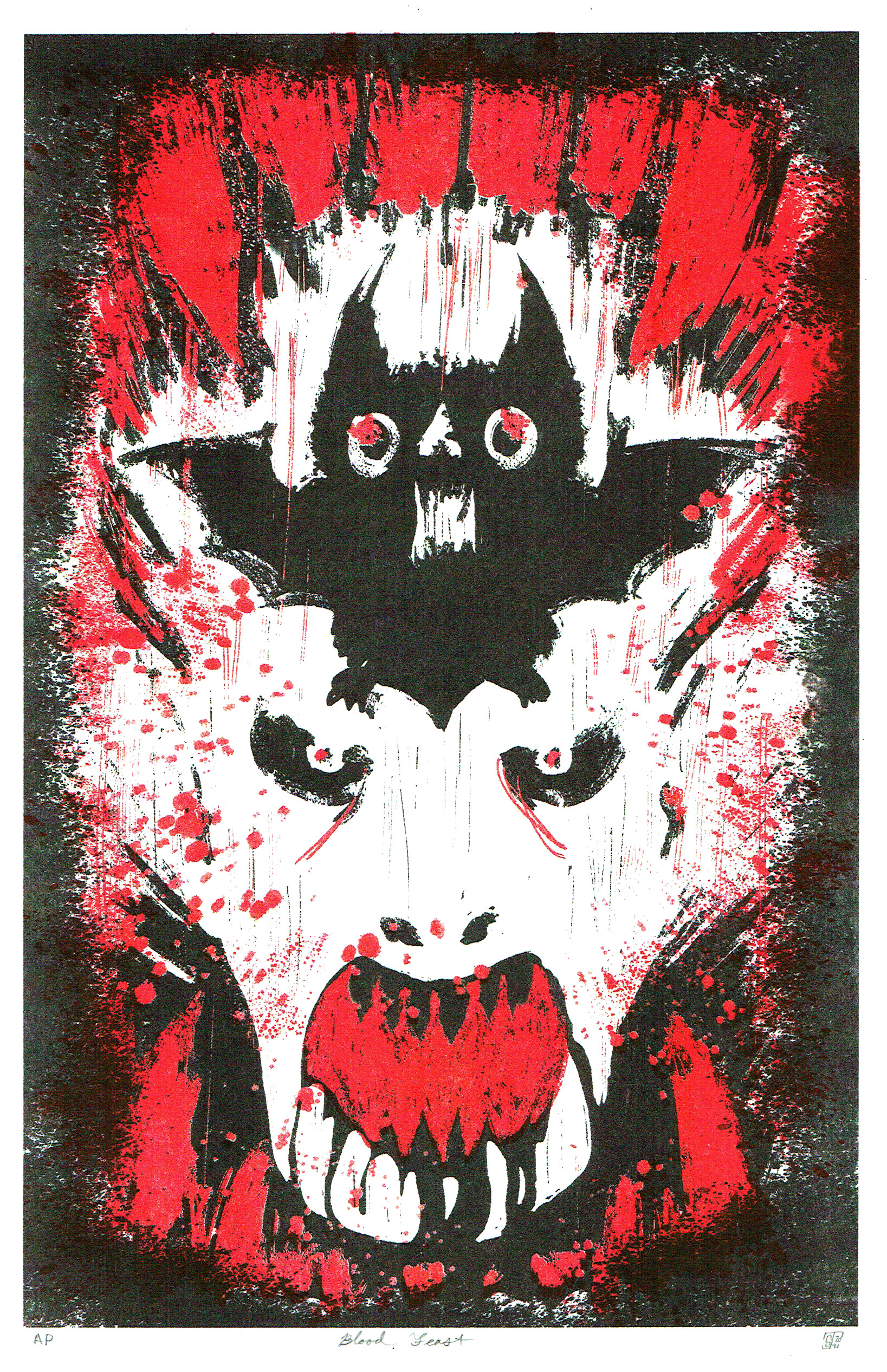"Blood Feast" Print For Scarfff issue 8: Art Jake Slingland, Printed by Paper Press Punch