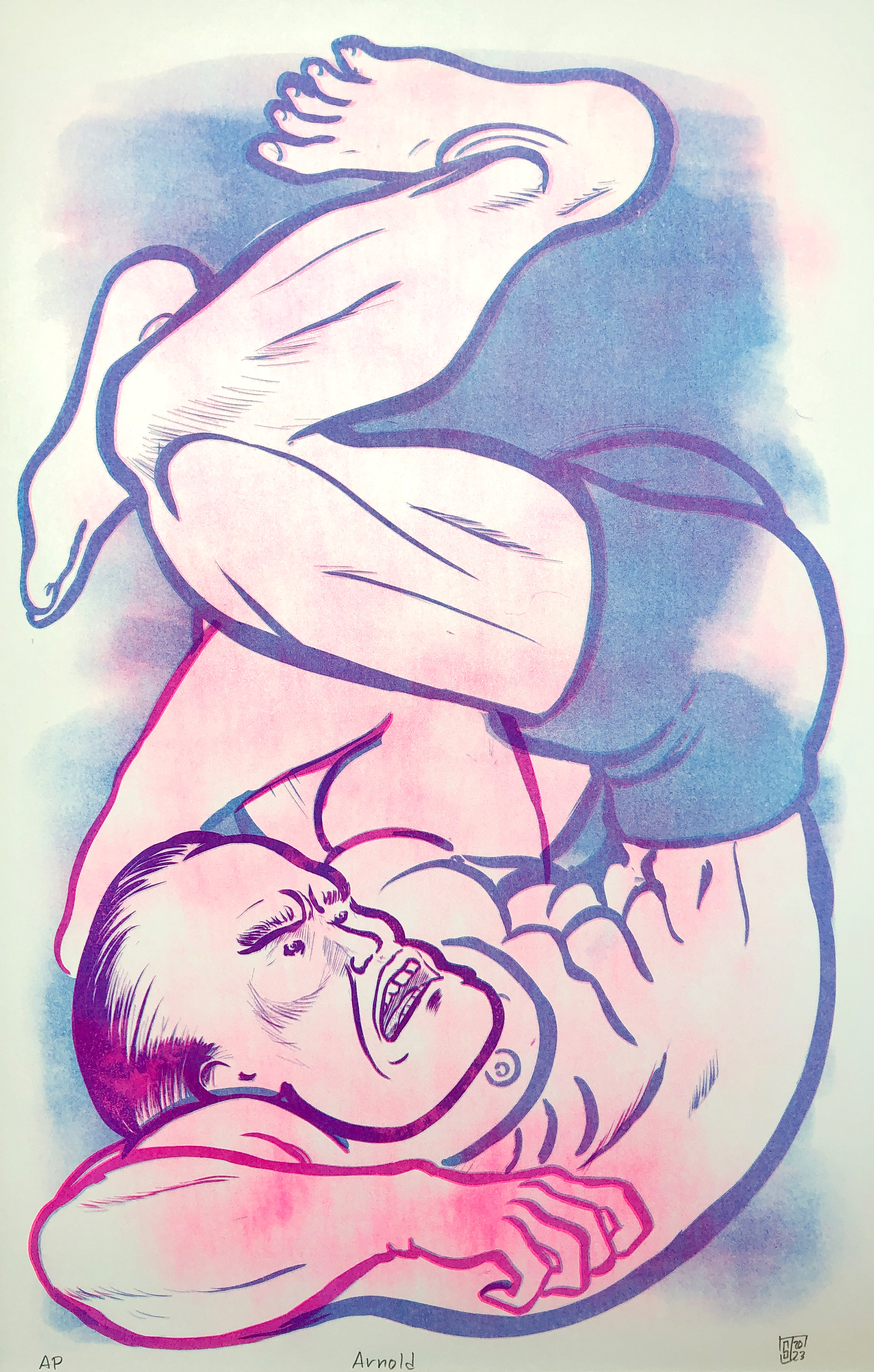 "Arnold" Print For Scarfff issue 13: Art Jake Slingland, Printed by Zine Hug