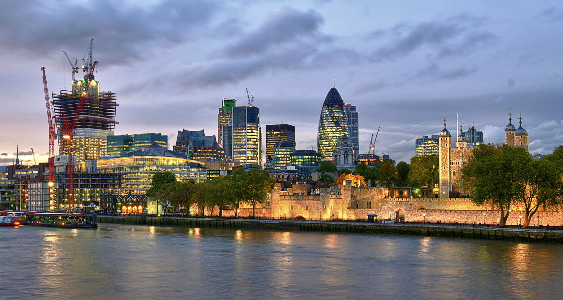 Tower of London, and City by night