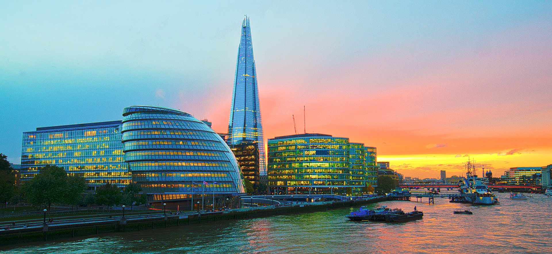 The Shard, More London and the Beehive, London