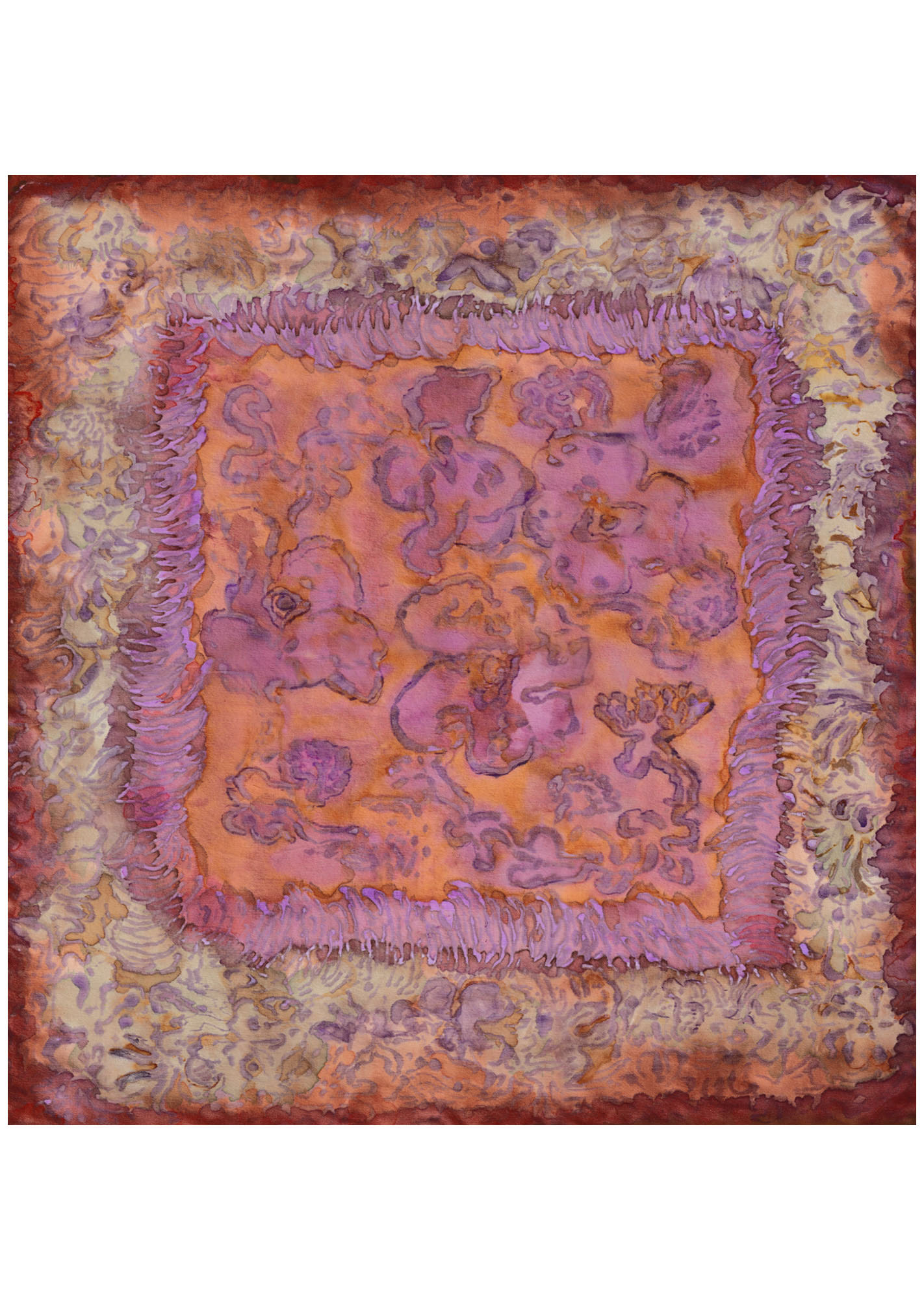 Painted silk scarf, one-off