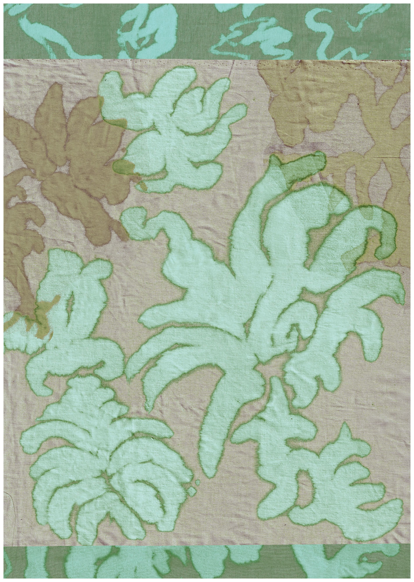 Fabric manipulation: bleach, dye and silk paint on cotton