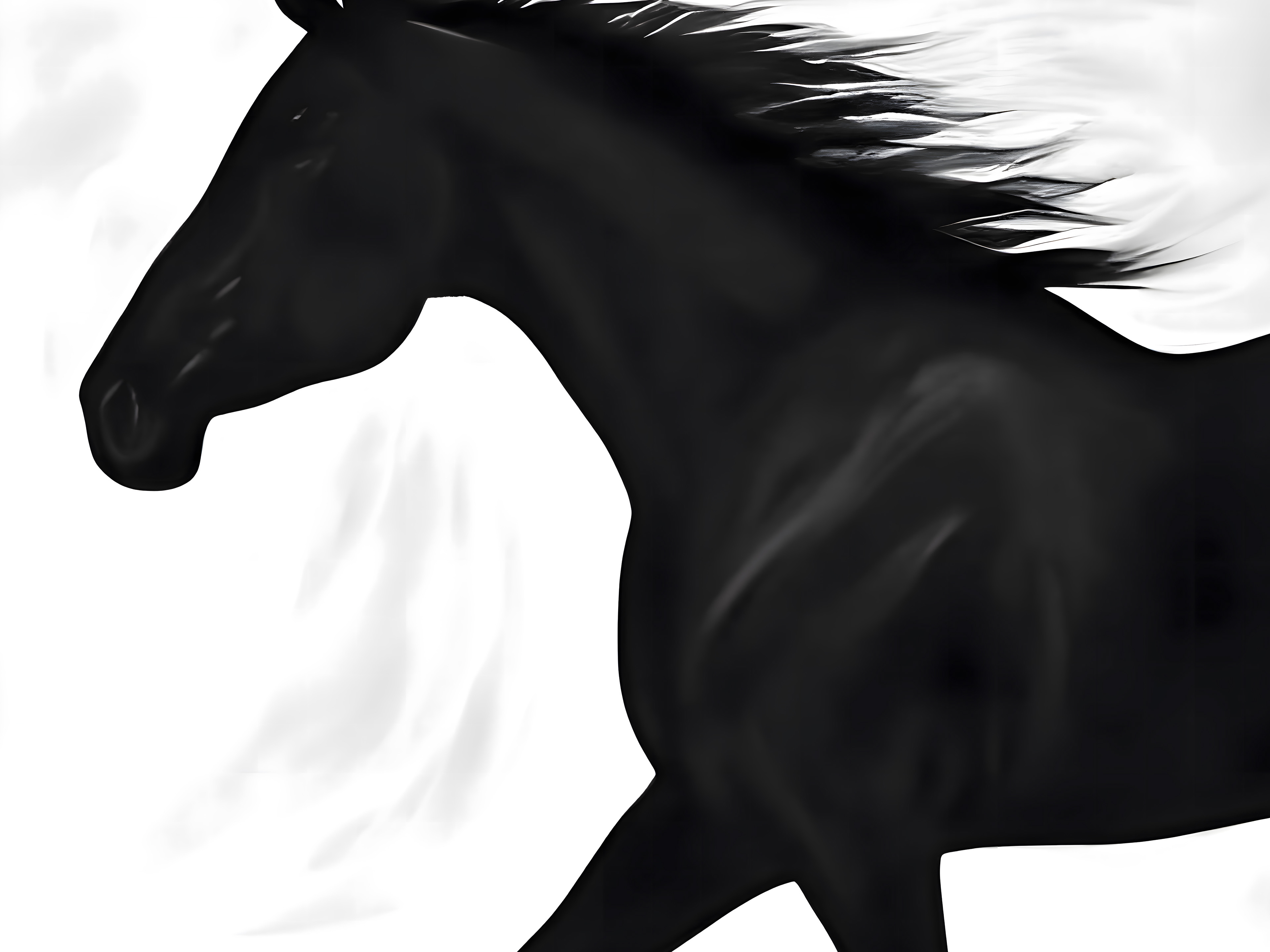 Black and White Horse Canvas Wall Art