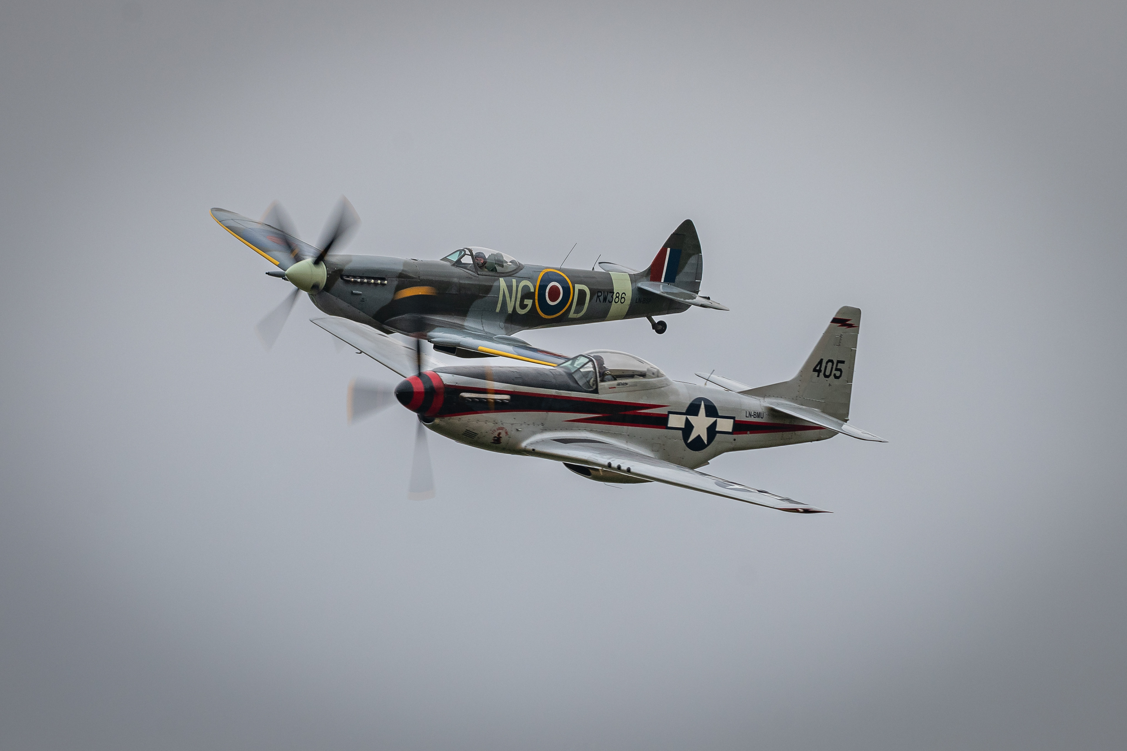 Spitfire LF Mk. XVIe and P-51D Mustang
