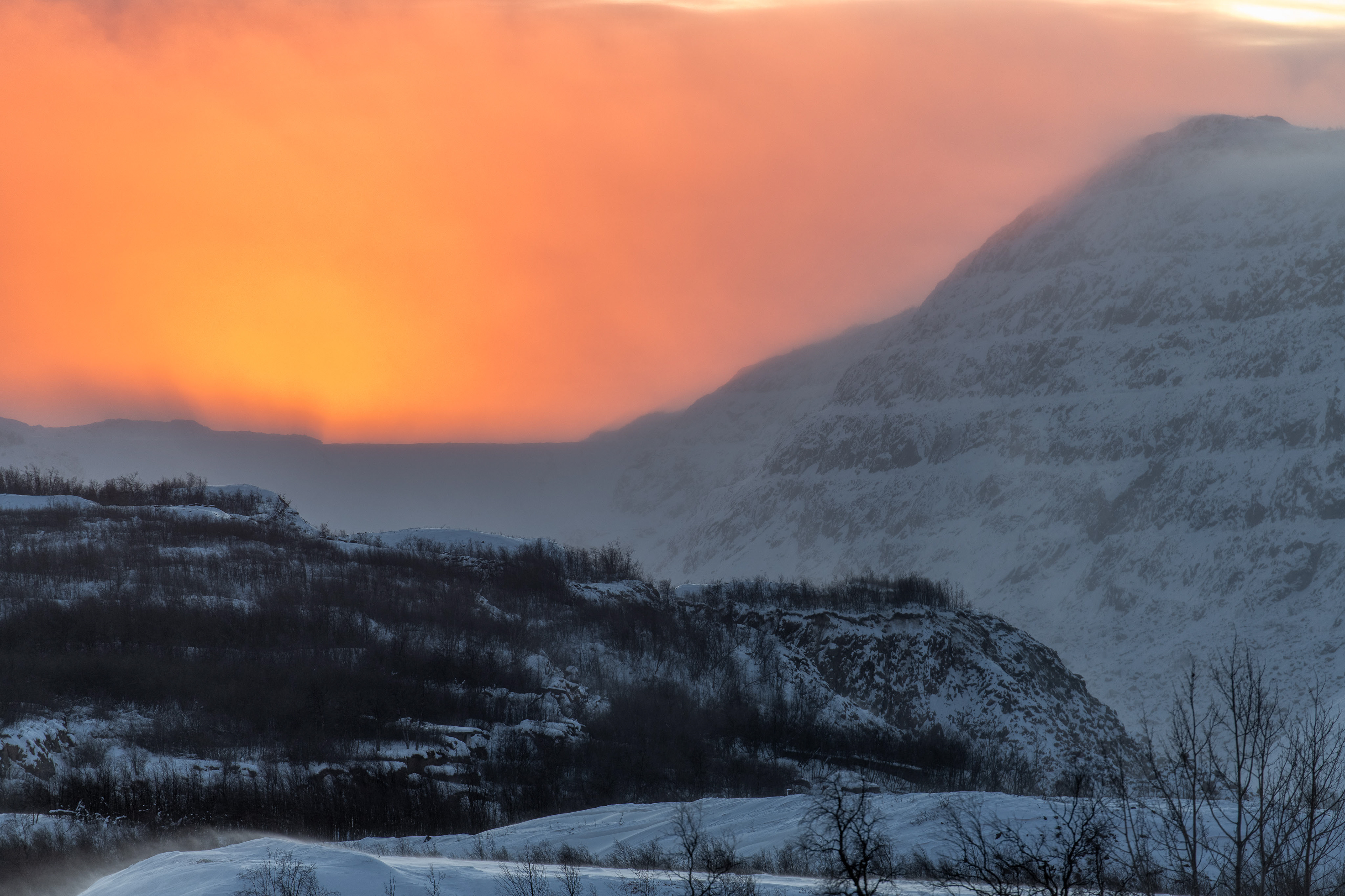 Sunset behind Kirunavaara