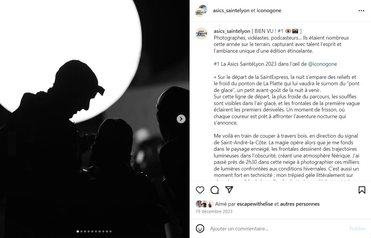 Asics SaintéLyon - Instagram