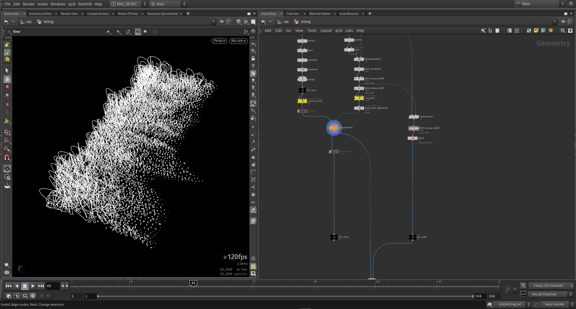 peerawat moonkhay Knitting in Houdini using MOP's