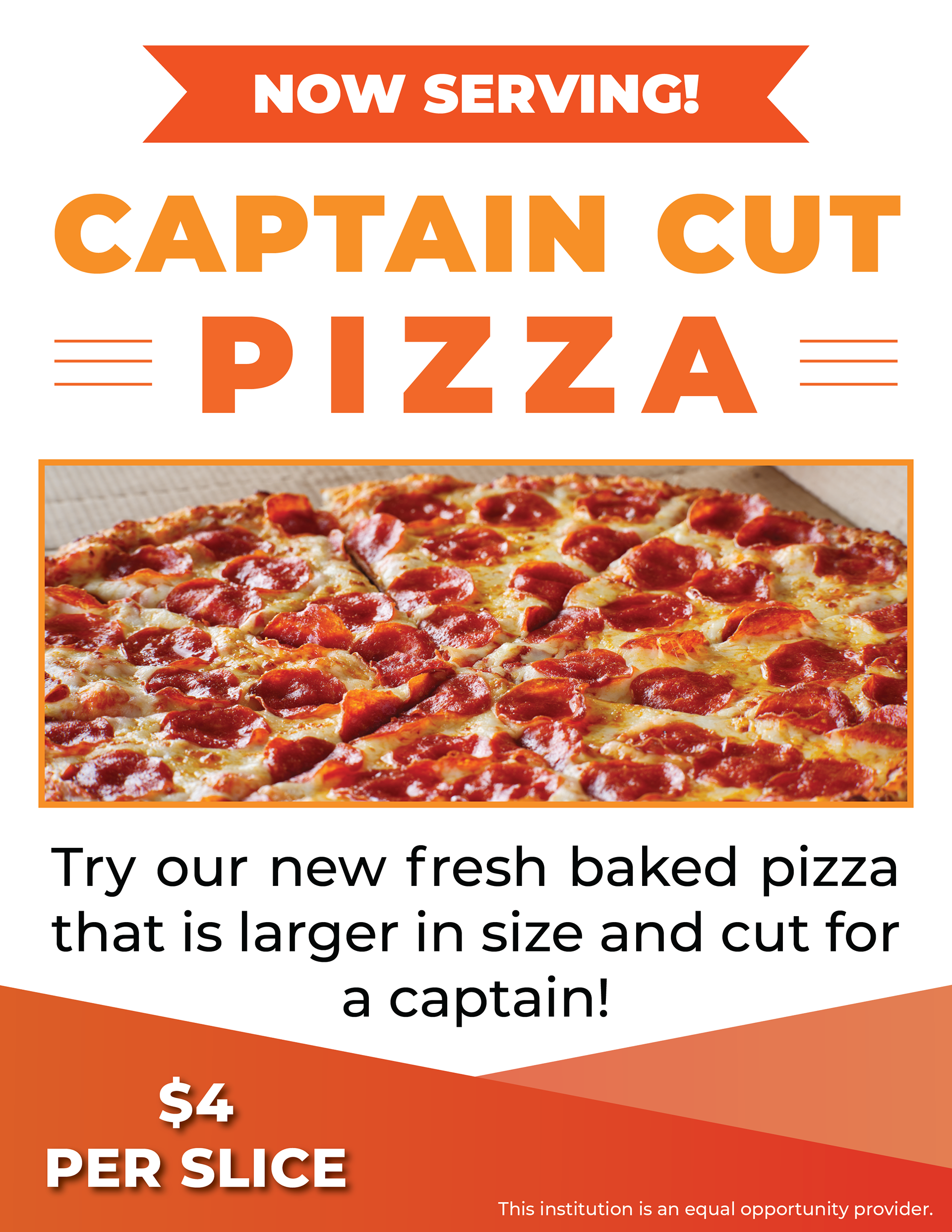 Captain Cut Pizza Flyer
