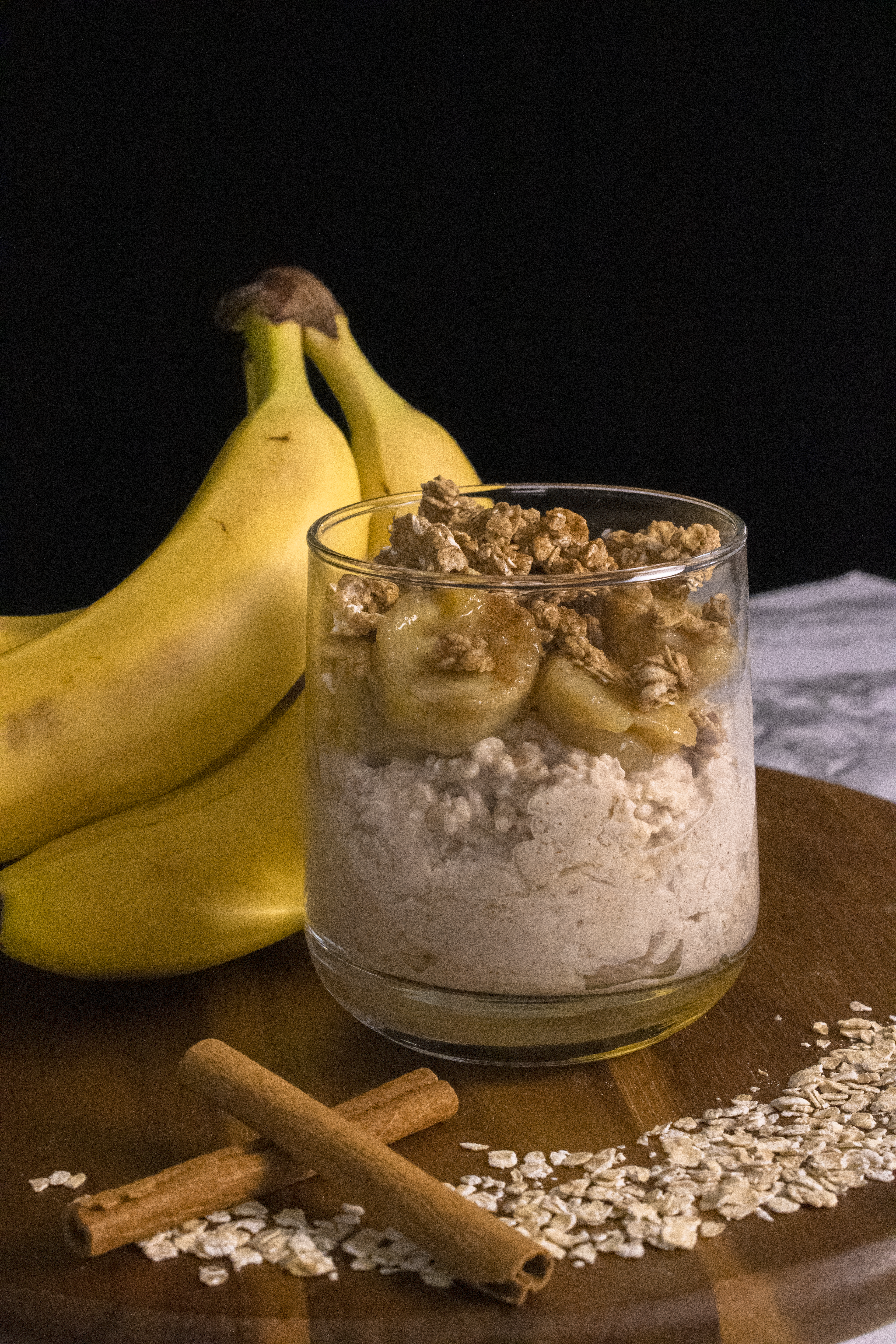 Bananas Foster Overnight Oats